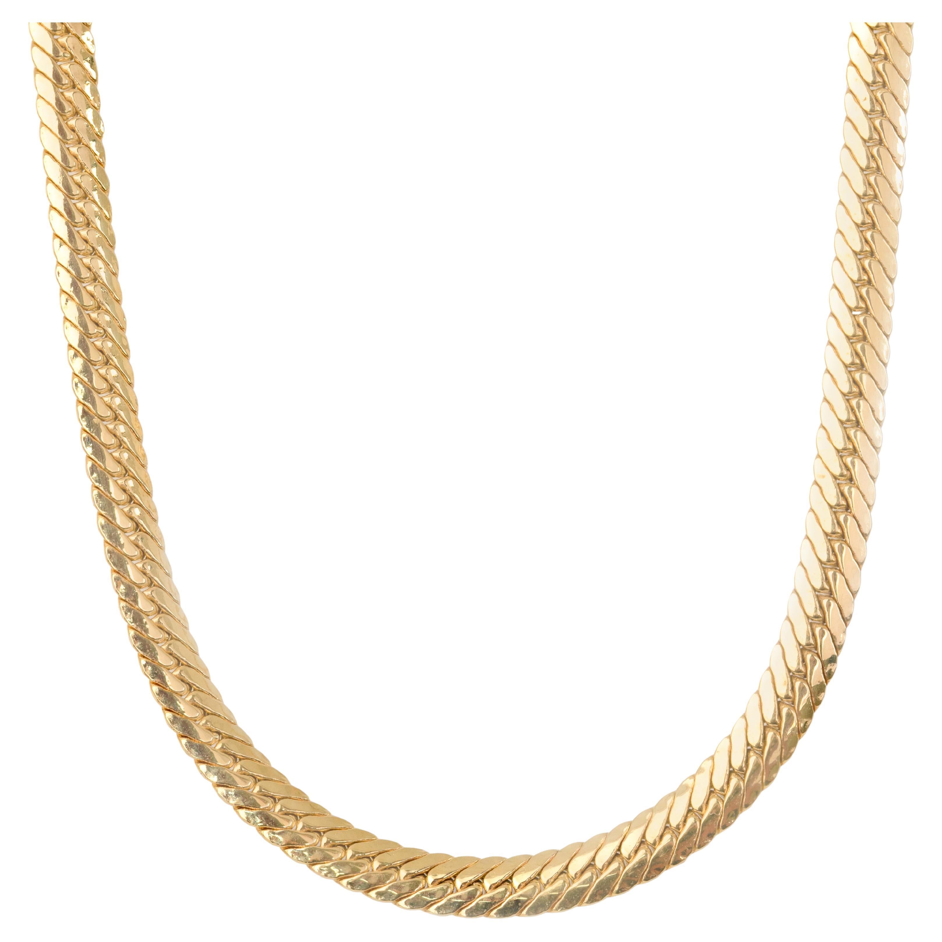 14k Gold Unisex-Halskette, 9,64 gr 46,00cm 14K Gold Schlangen-Herrenbone Kette Halskette