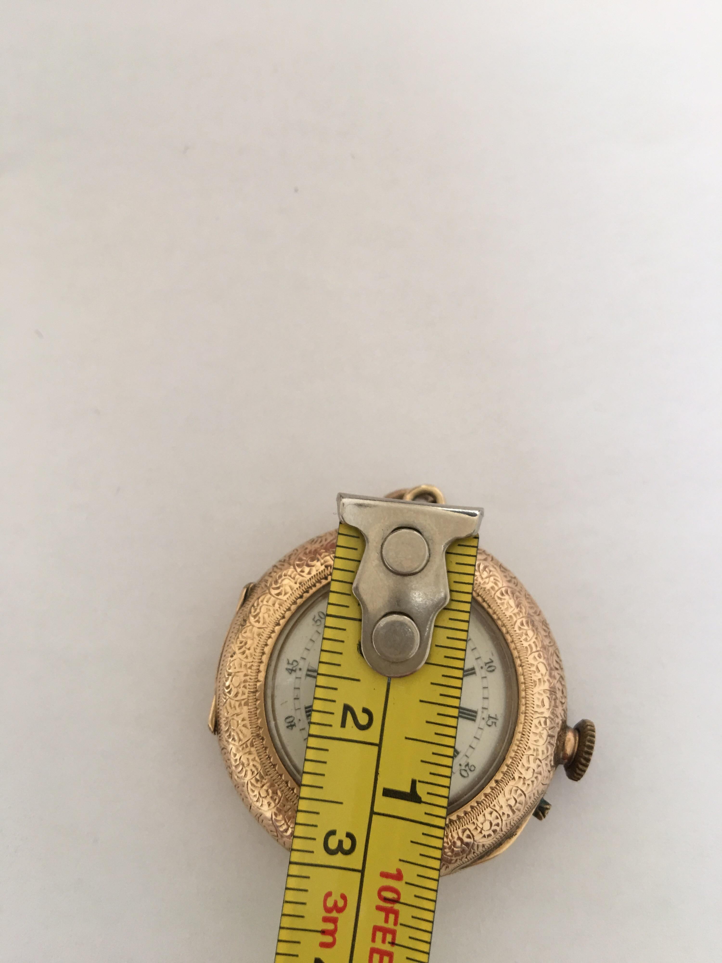 14 Karat Gold 33mm Vacheron Antique Pendant or Fob Watch For Sale 6