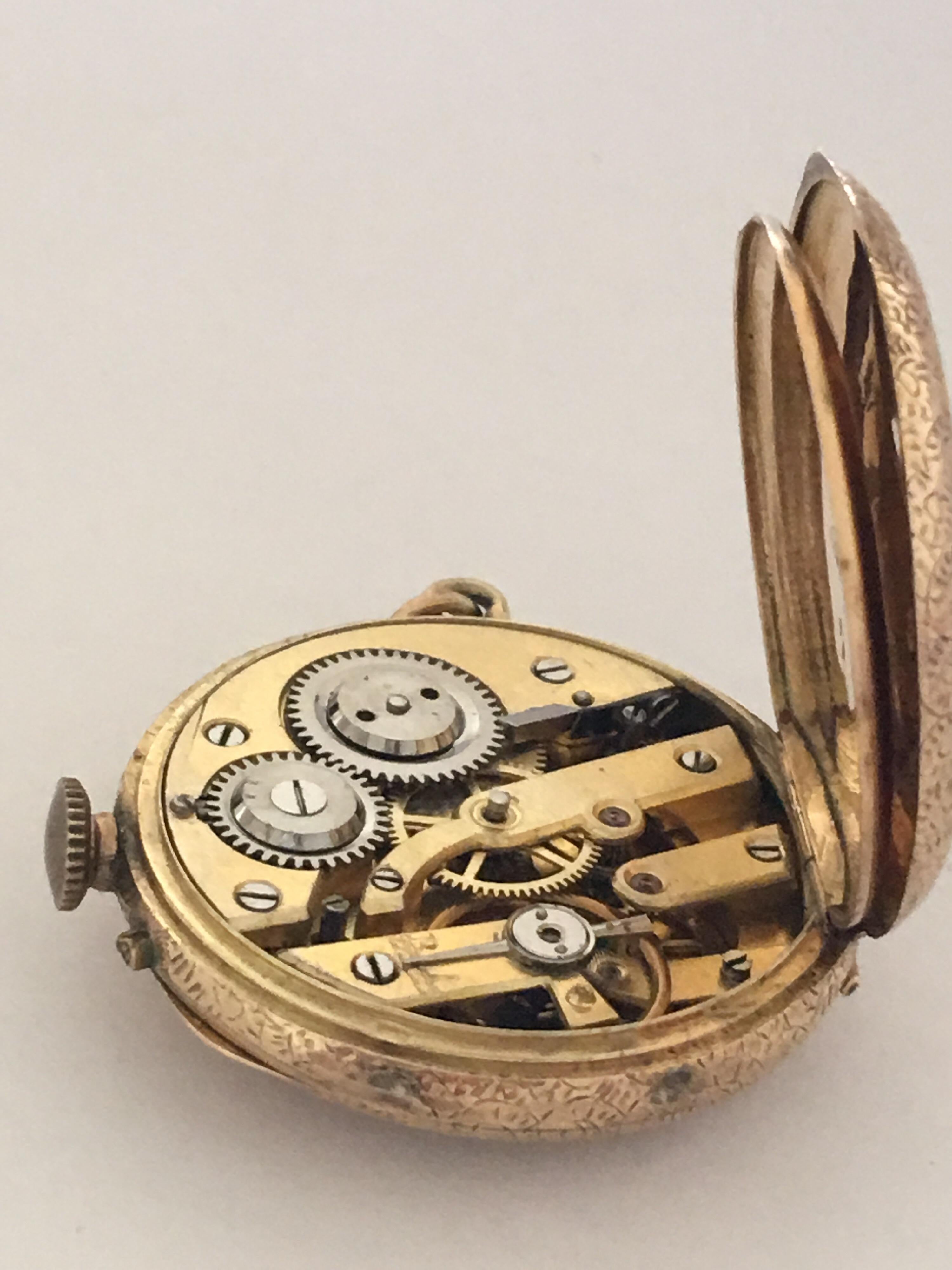 14 Karat Gold 33mm Vacheron Antique Pendant or Fob Watch For Sale 4