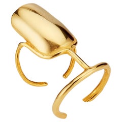 14k Gold Vermeil Bastet Ring by Aziza Handcrafted