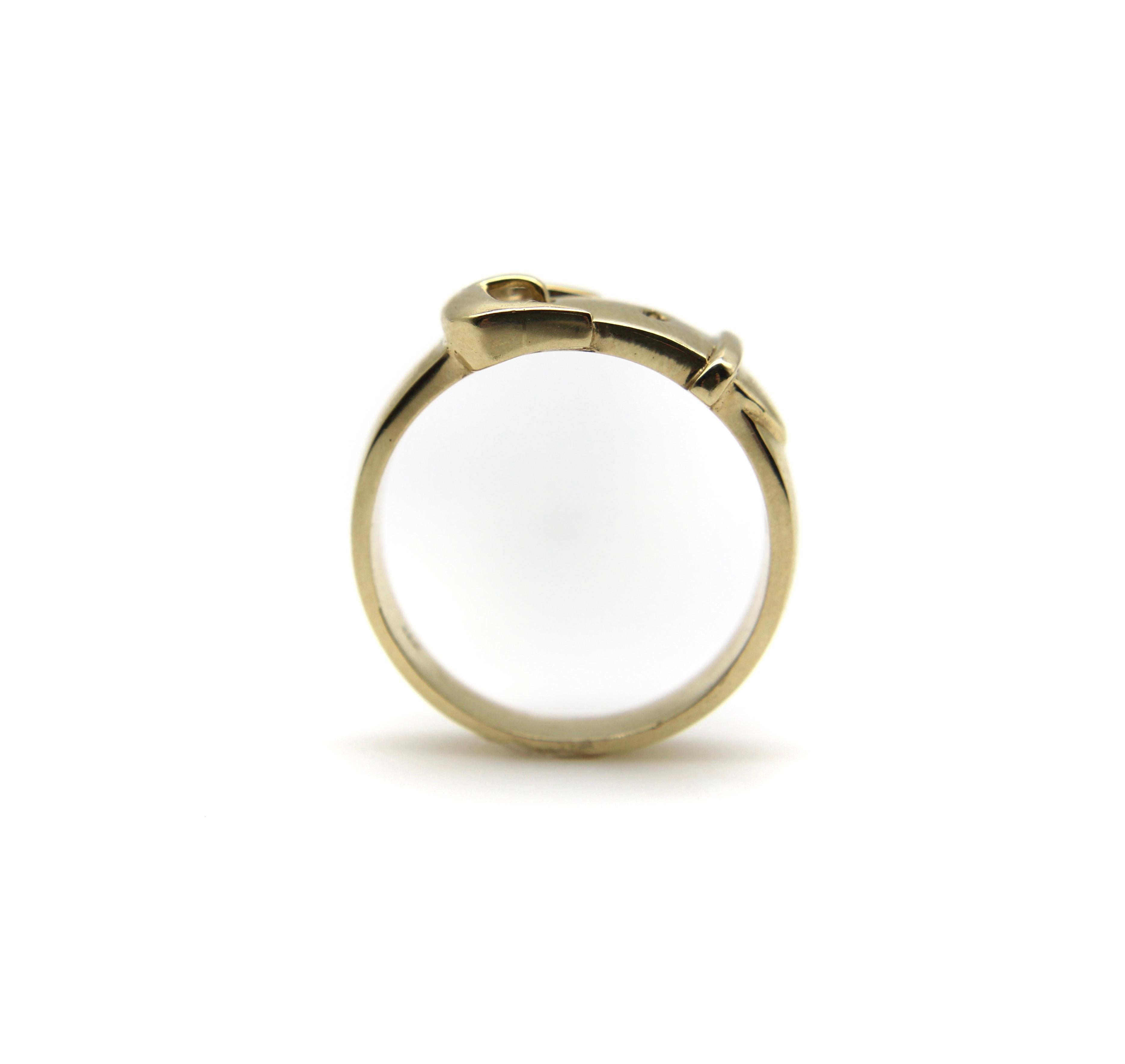 14K Gold Victorian Inspired Belt Buckle Ring  For Sale 1