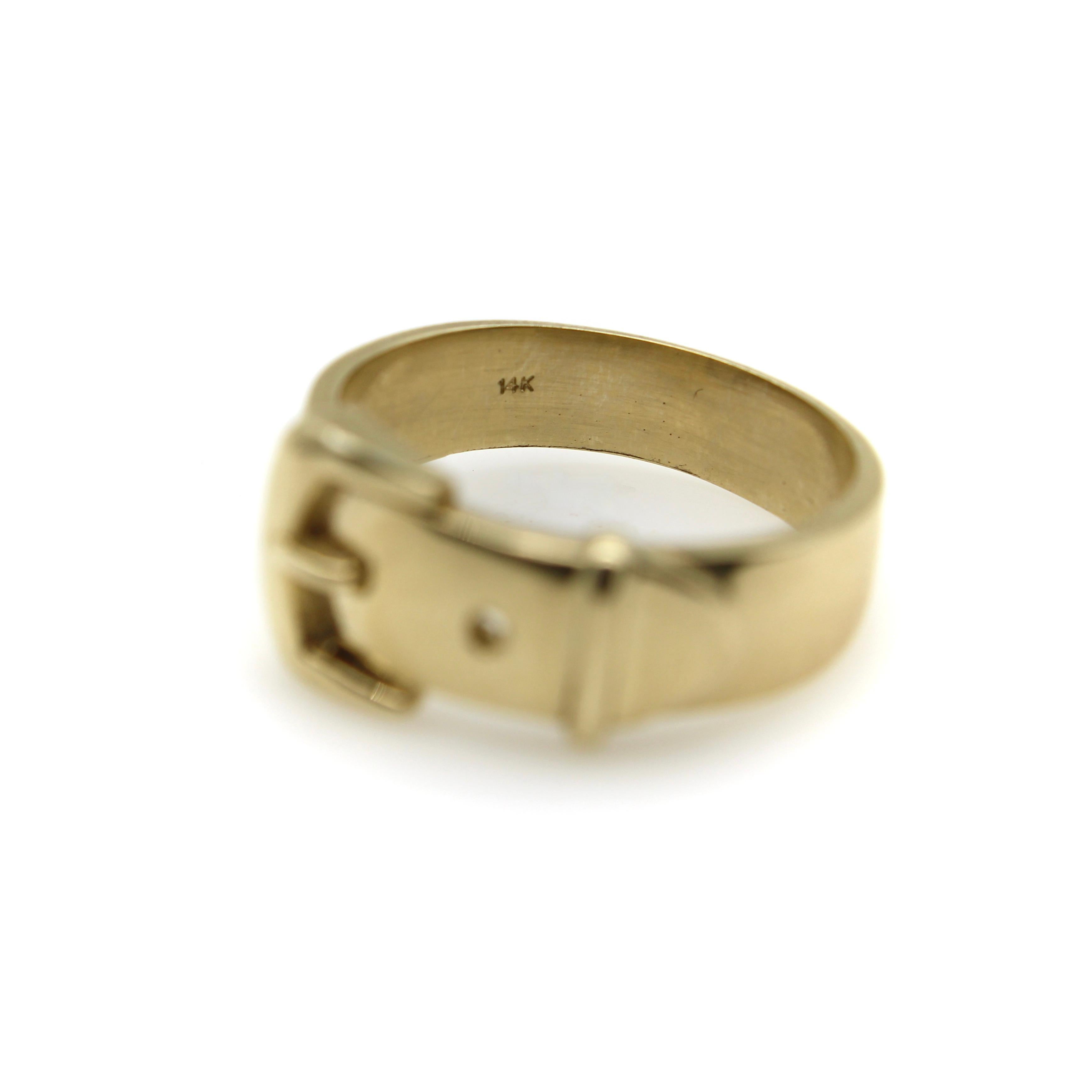 14K Gold Victorian Inspired Belt Buckle Ring  For Sale 3