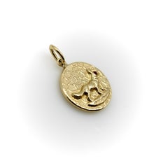 14K Gold Victorian Inspired Signature Fox Pendant-Charm