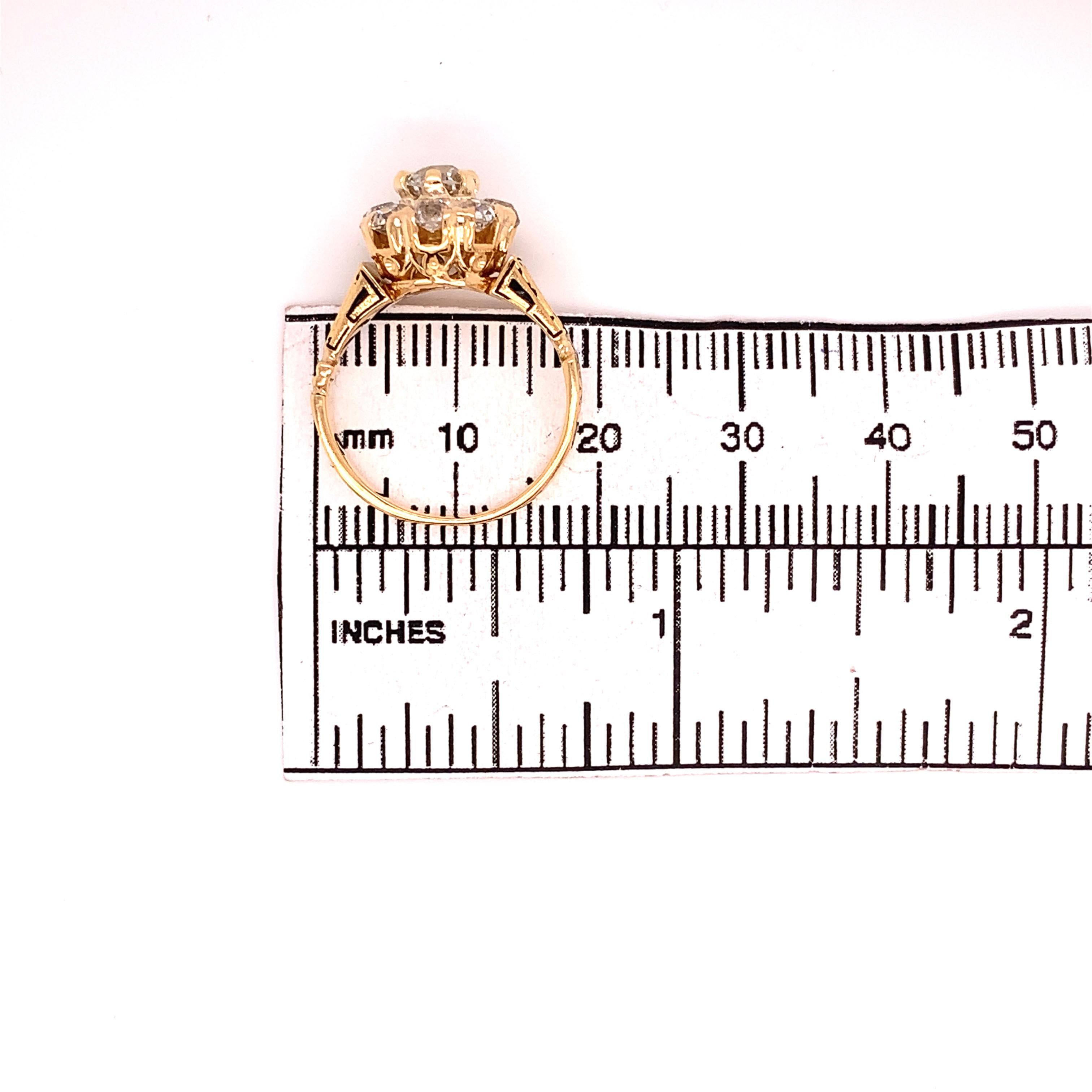 14k Gold Victorian Mine Cut Genuine Natural Diamond Ring 1.61 Carats TW '#J4863' 1