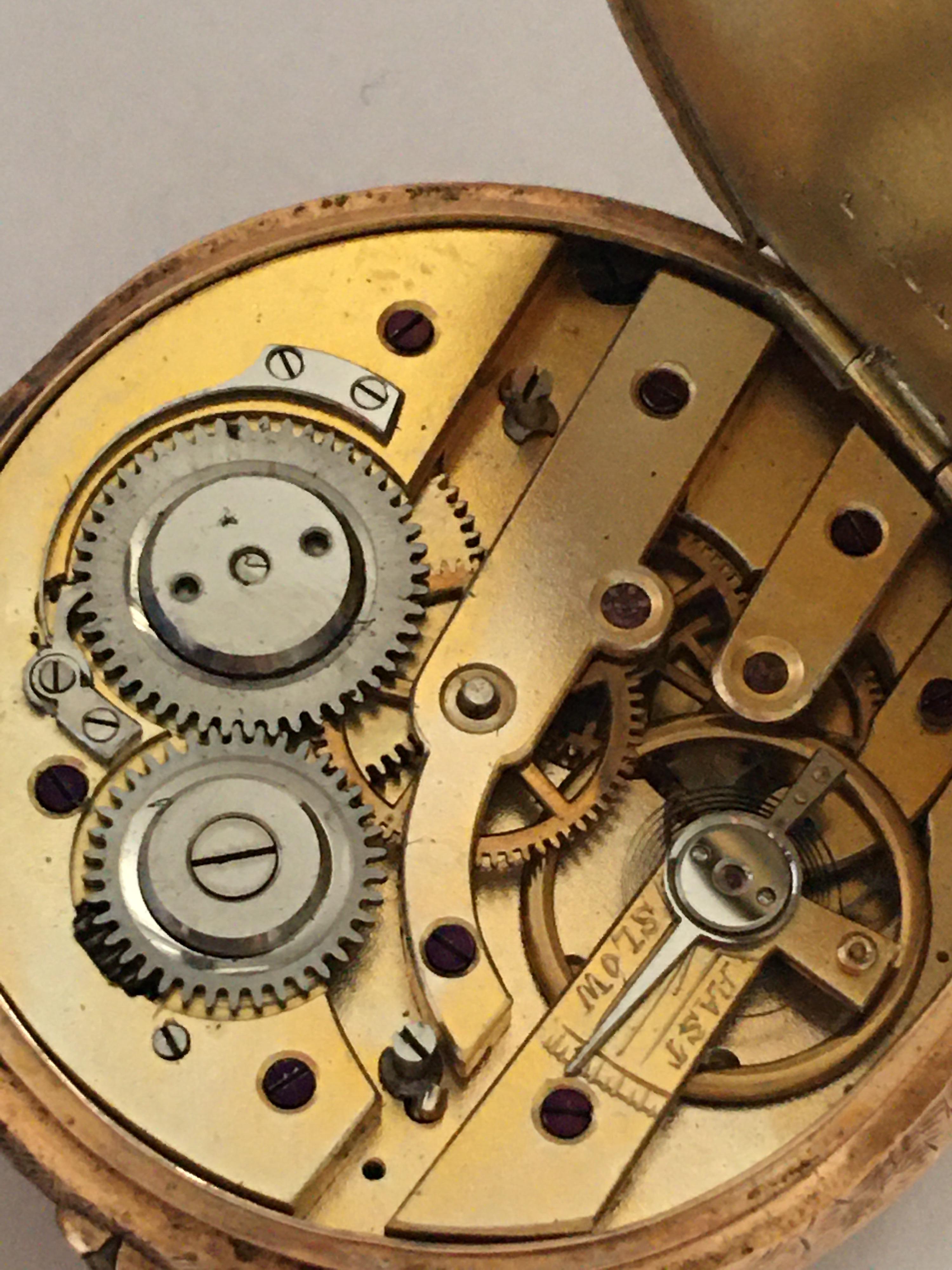 14 Karat Gold Victorian Period Small Pocket Watch 3