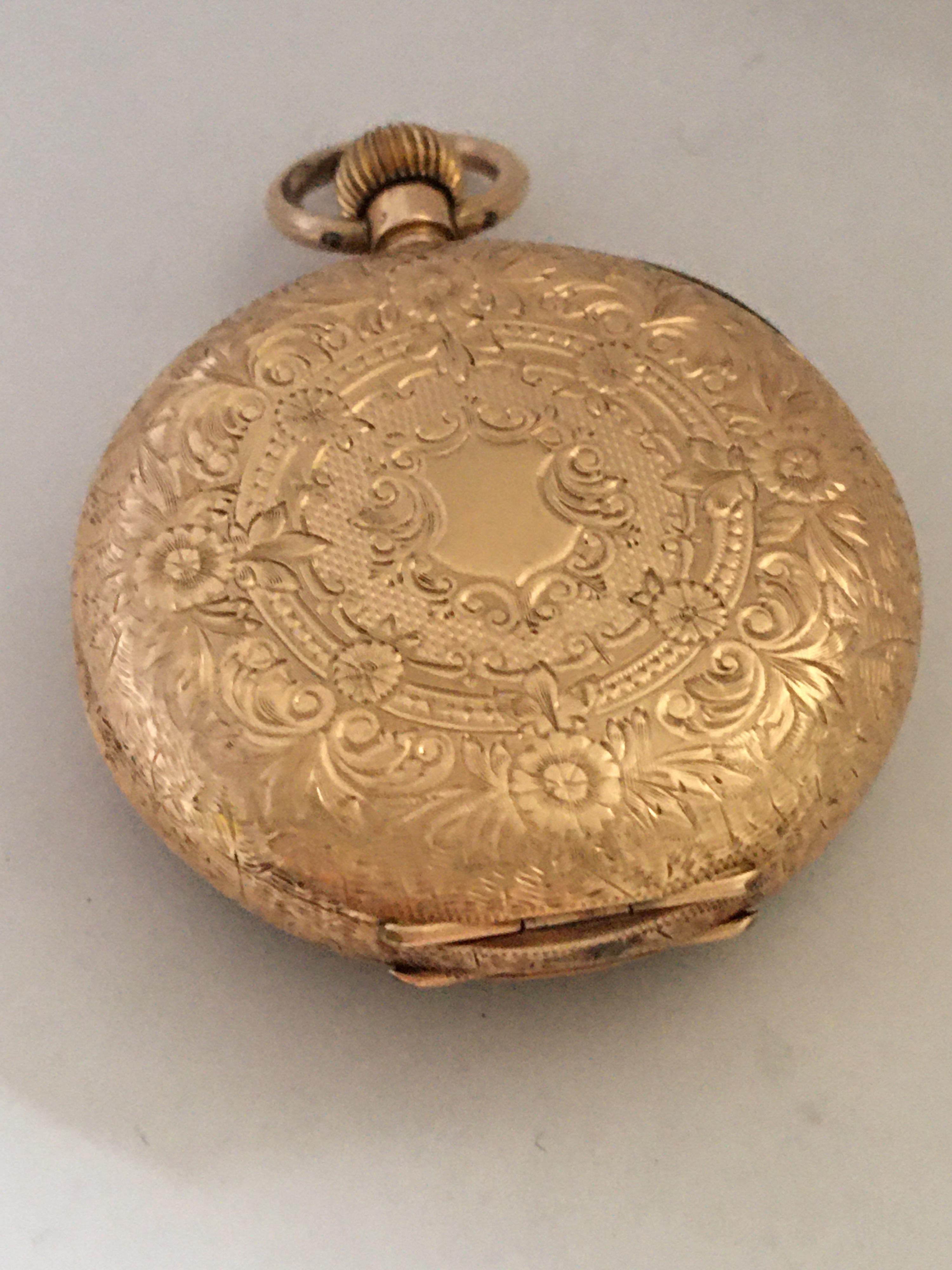 14 Karat Gold Victorian Period Small Pocket Watch 5