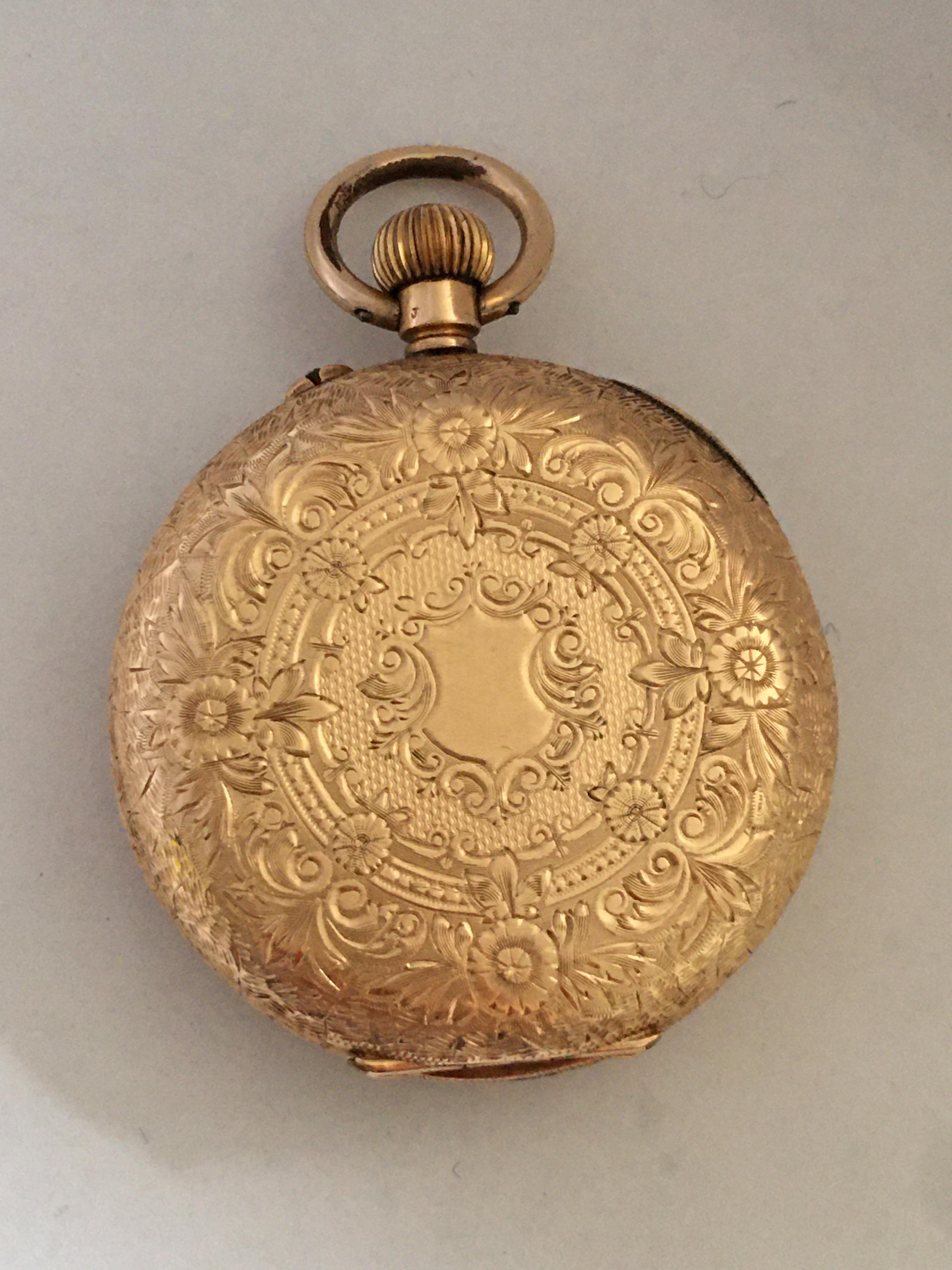 14 Karat Gold Victorian Period Small Pocket Watch 7