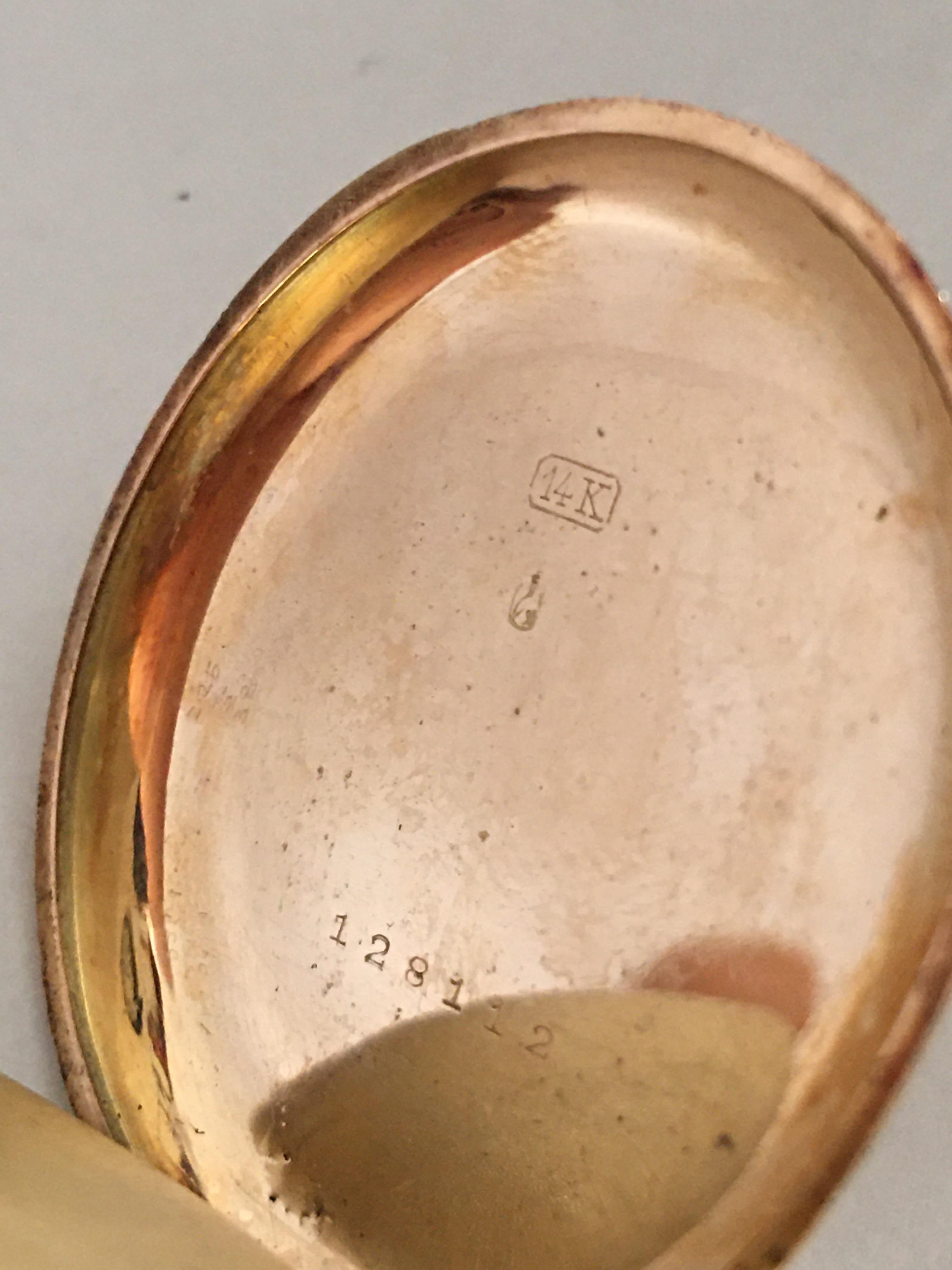 Women's or Men's 14 Karat Gold Victorian Period Small Pocket Watch