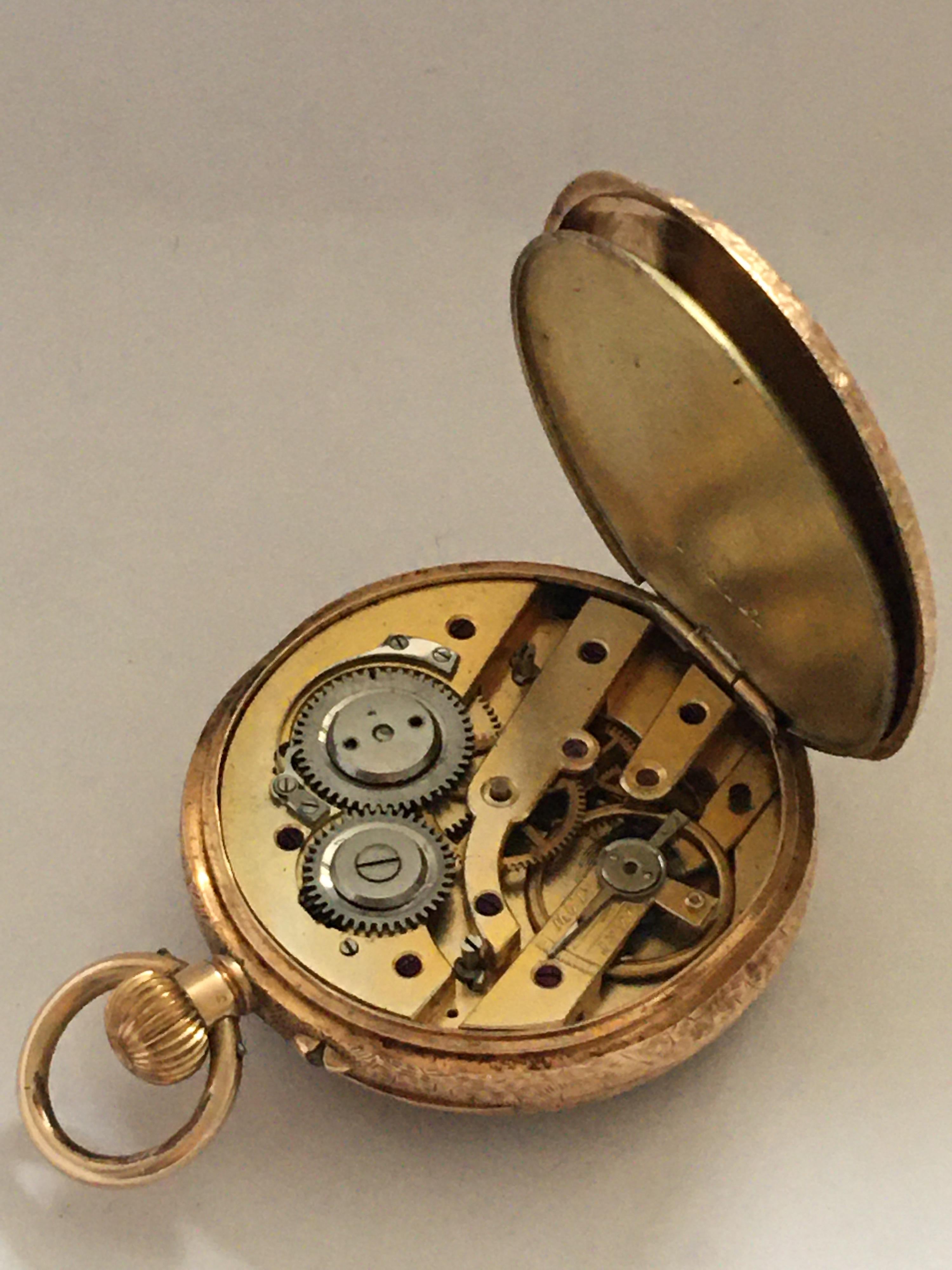 14 Karat Gold Victorian Period Small Pocket Watch 1