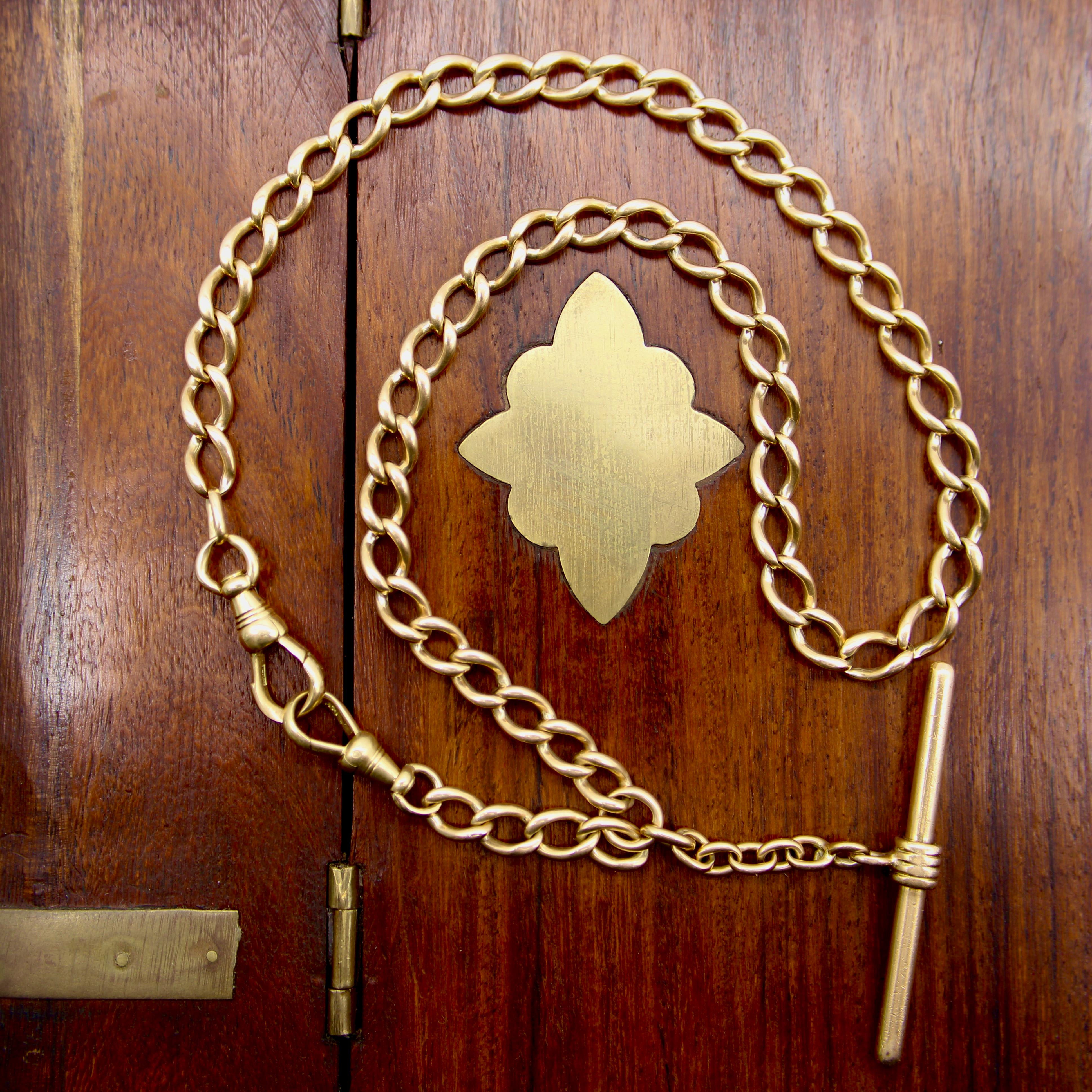 Femenino o masculino Cadena Victoriana Príncipe Alberto de Oro de 14K con Barra en T y Clips para Perro en venta