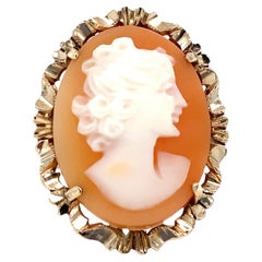 14k Gold Victorian Revival Cameo Ring 1960s