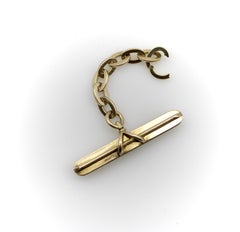 14K Gold Victorian T-Bar with Oval Chain Link Extension