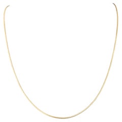 14K Gold Vintage 1.1mm Wide Snake Chain Necklace 19" Heavy 5g+ Stamped Italy