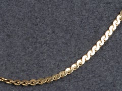 14K Gold Vintage 1.7mm Wide Serpentine Chain Necklace 20" Stamped Italy V1197