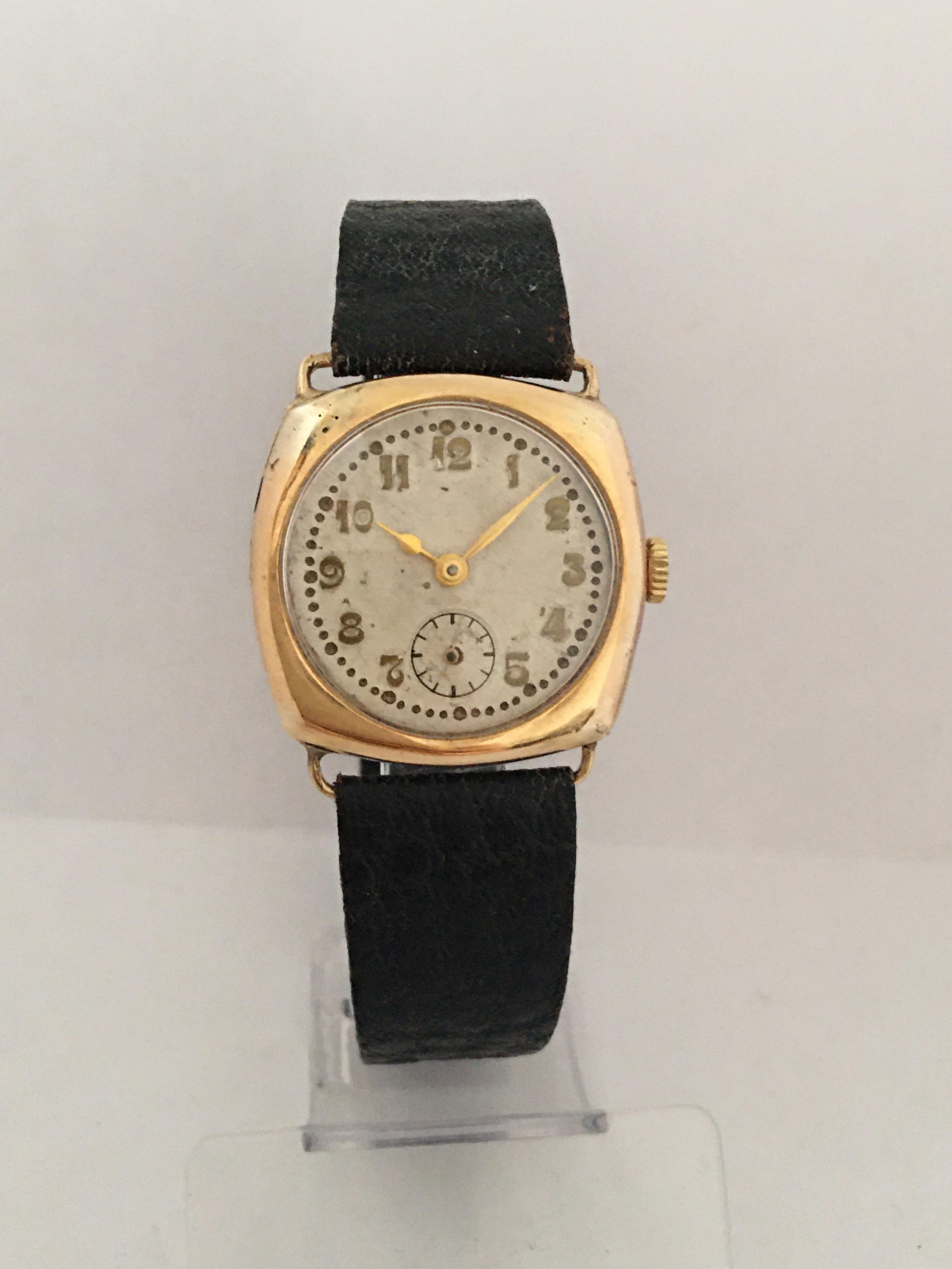 14 Karat Gold Vintage 1950s HERA Swiss Mechanical Watch In Good Condition For Sale In Carlisle, GB