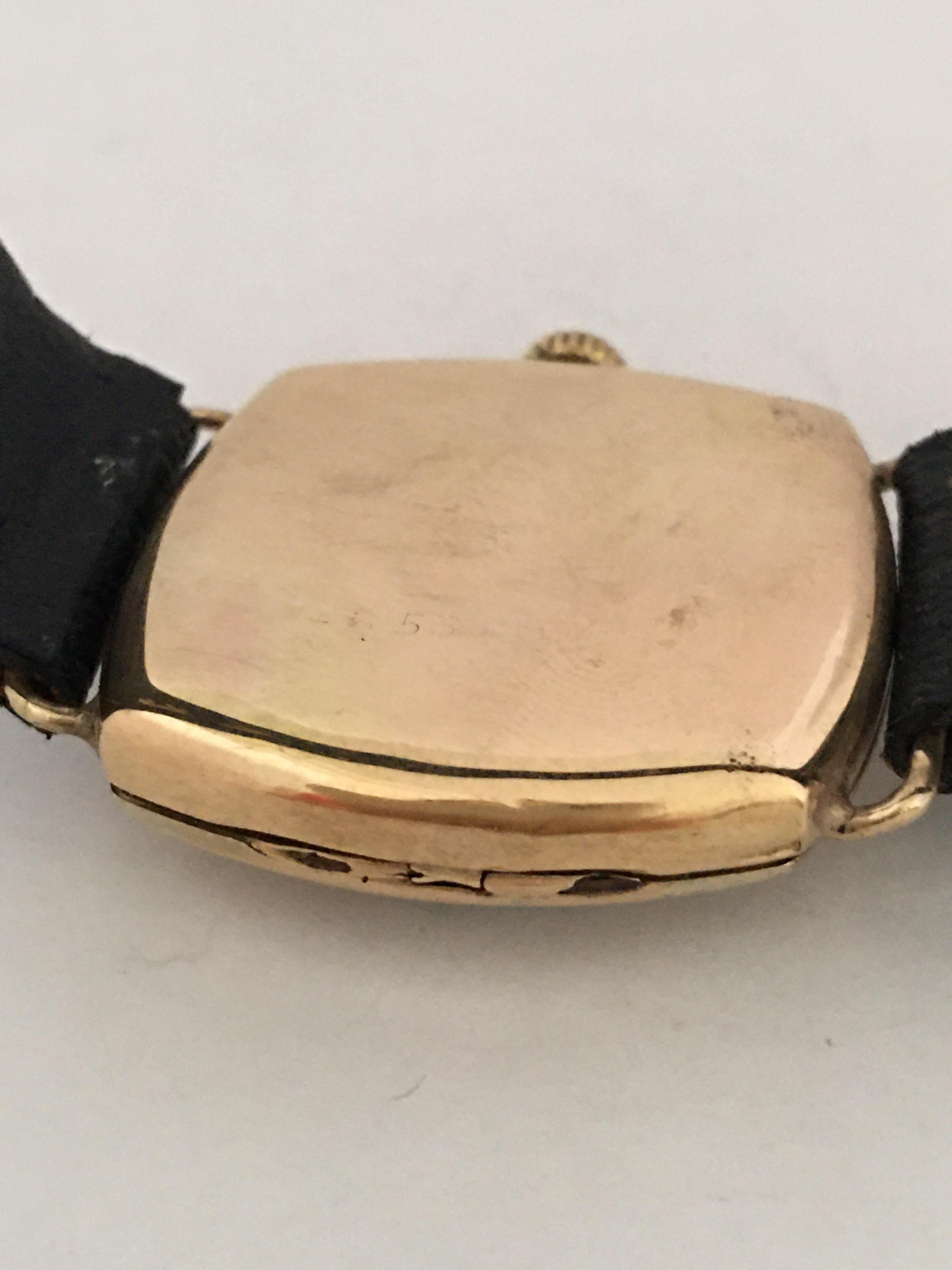 14 Karat Gold Vintage 1950s HERA Swiss Mechanical Watch For Sale 1