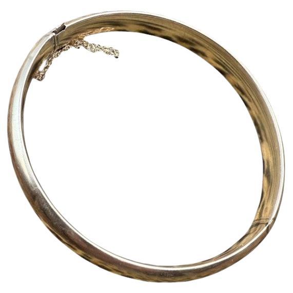 Bracciale vintage in oro 14K con catena di sicurezza, metà del XX secolo in vendita