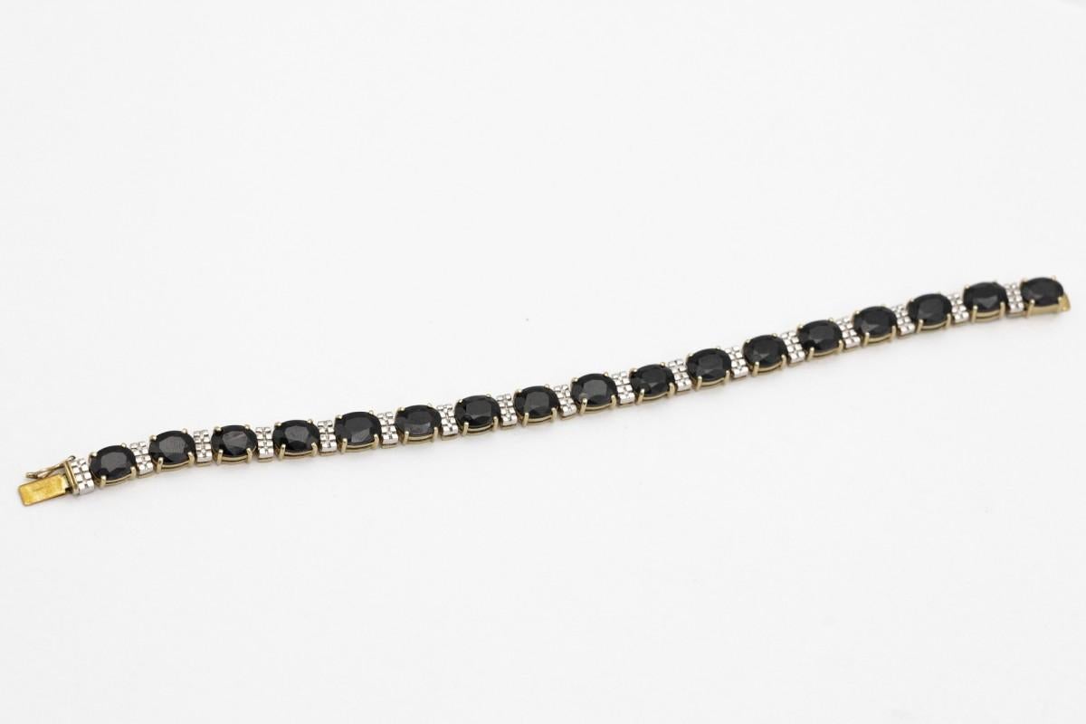 14K gold vintage tennis bracelet with sapphires and diamonds 5