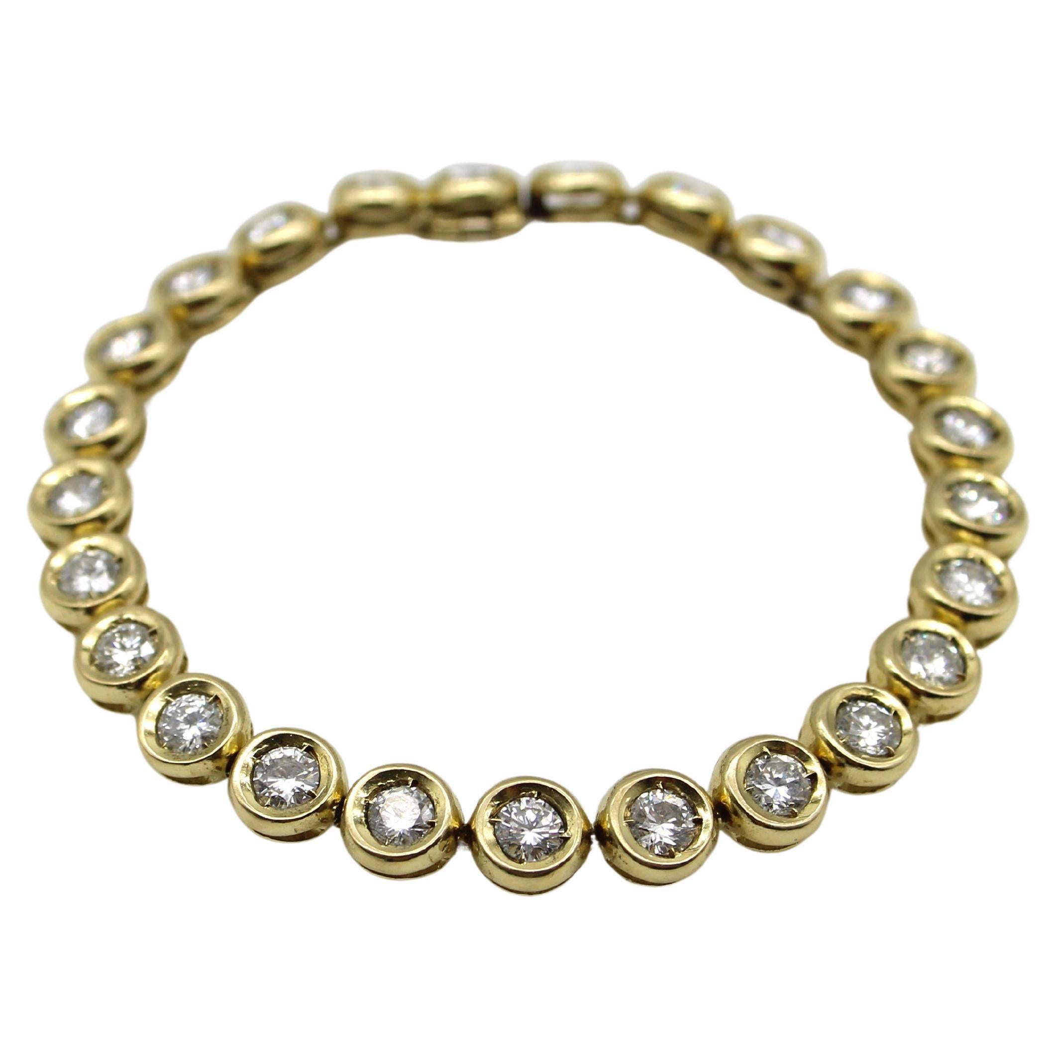 Bracelet vintage en or 14 carats avec 3,5 carats de diamants en vente