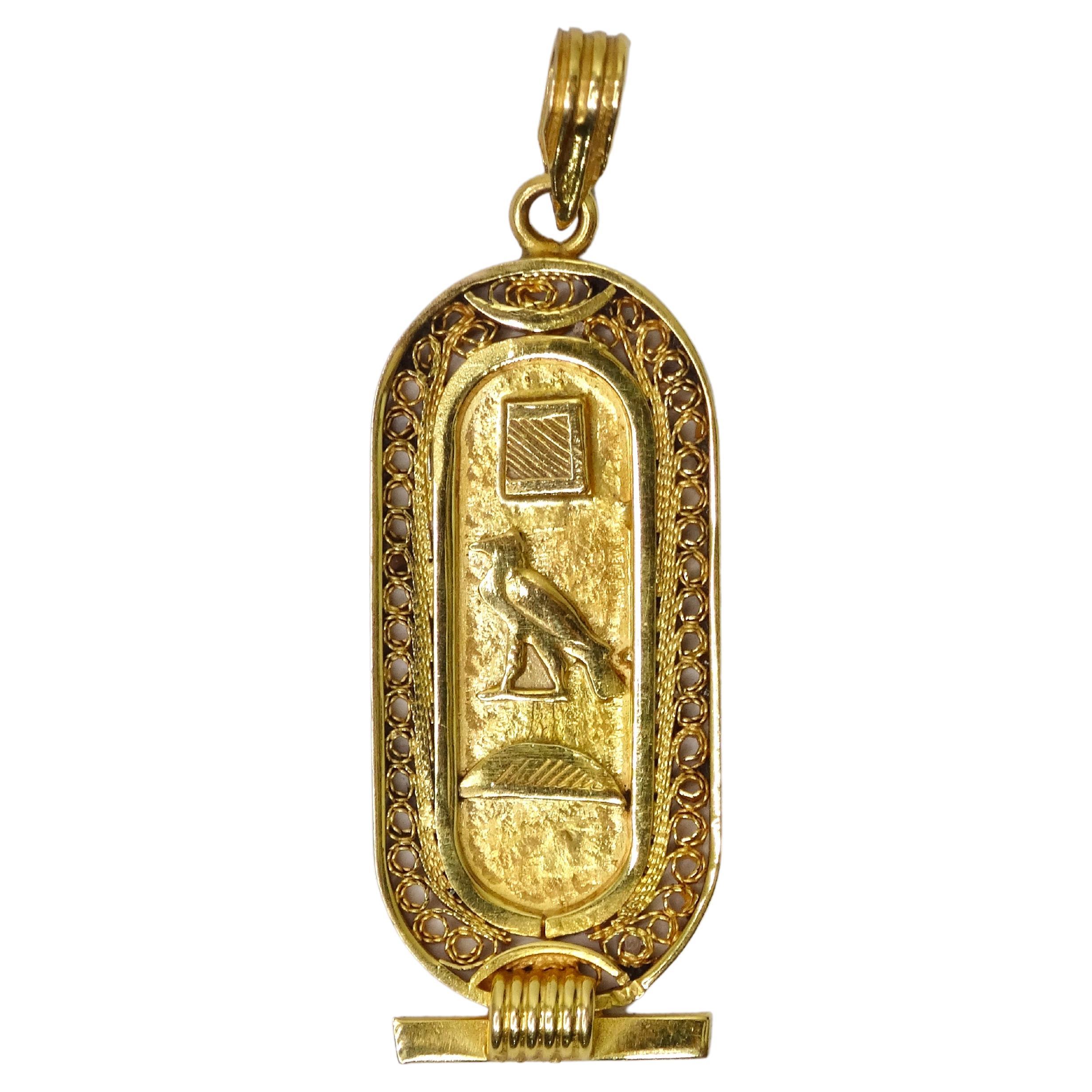 14k Gold Vintage Egyptian Pendant