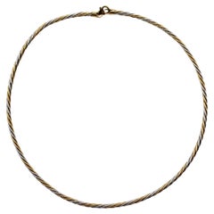 14K Gold Vintage Italian Thick Twisted Rope Necklace, 1980's