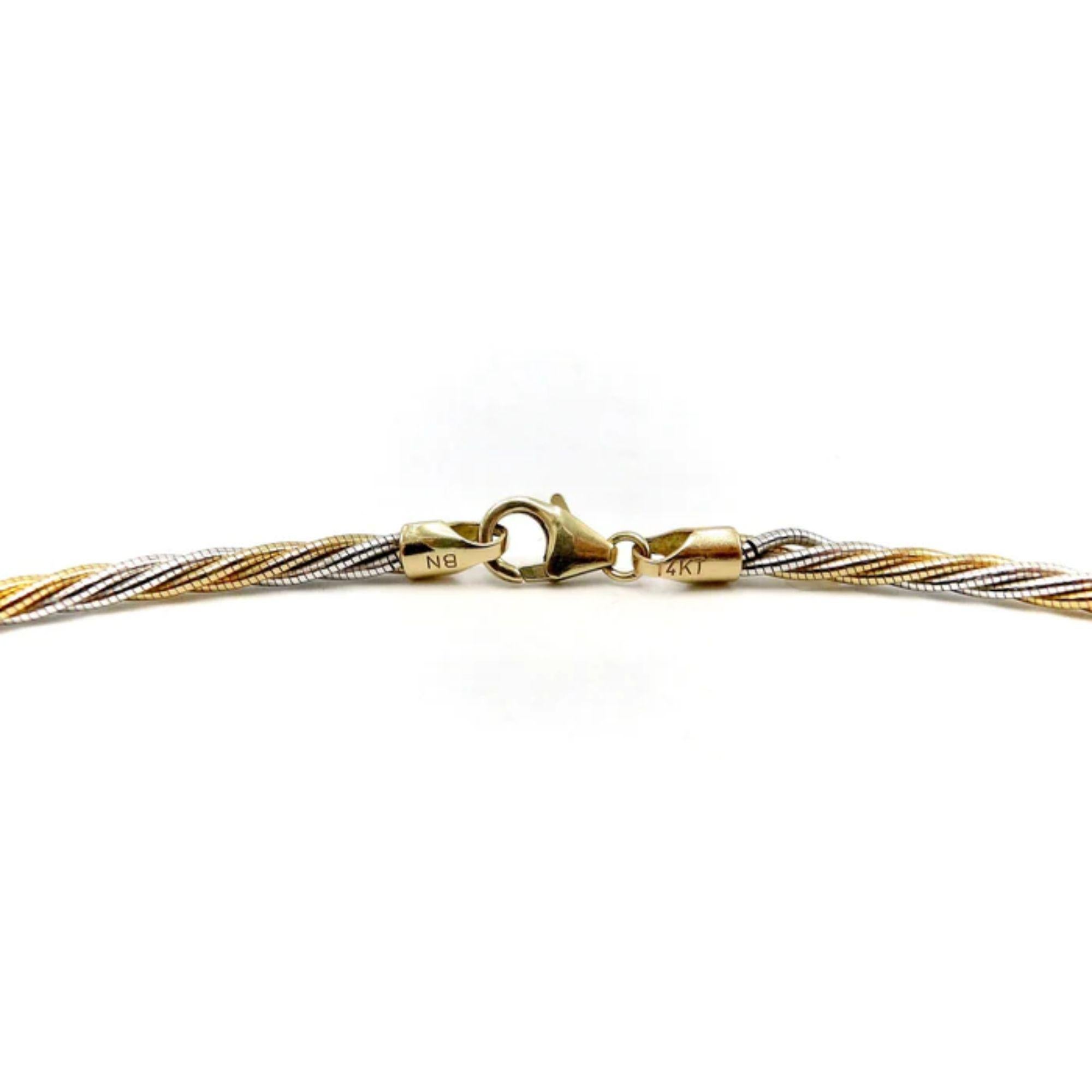 14K Gold Vintage Italian Thick Twisted Rope Necklace, 1980's In Good Condition In Venice, CA