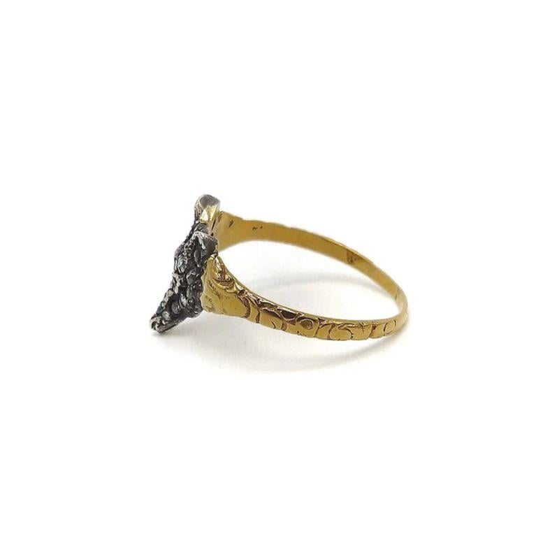 14k Gold Vintage Pavé-Diamant- und Rubin-Fischkopf-Ring für Damen oder Herren im Angebot