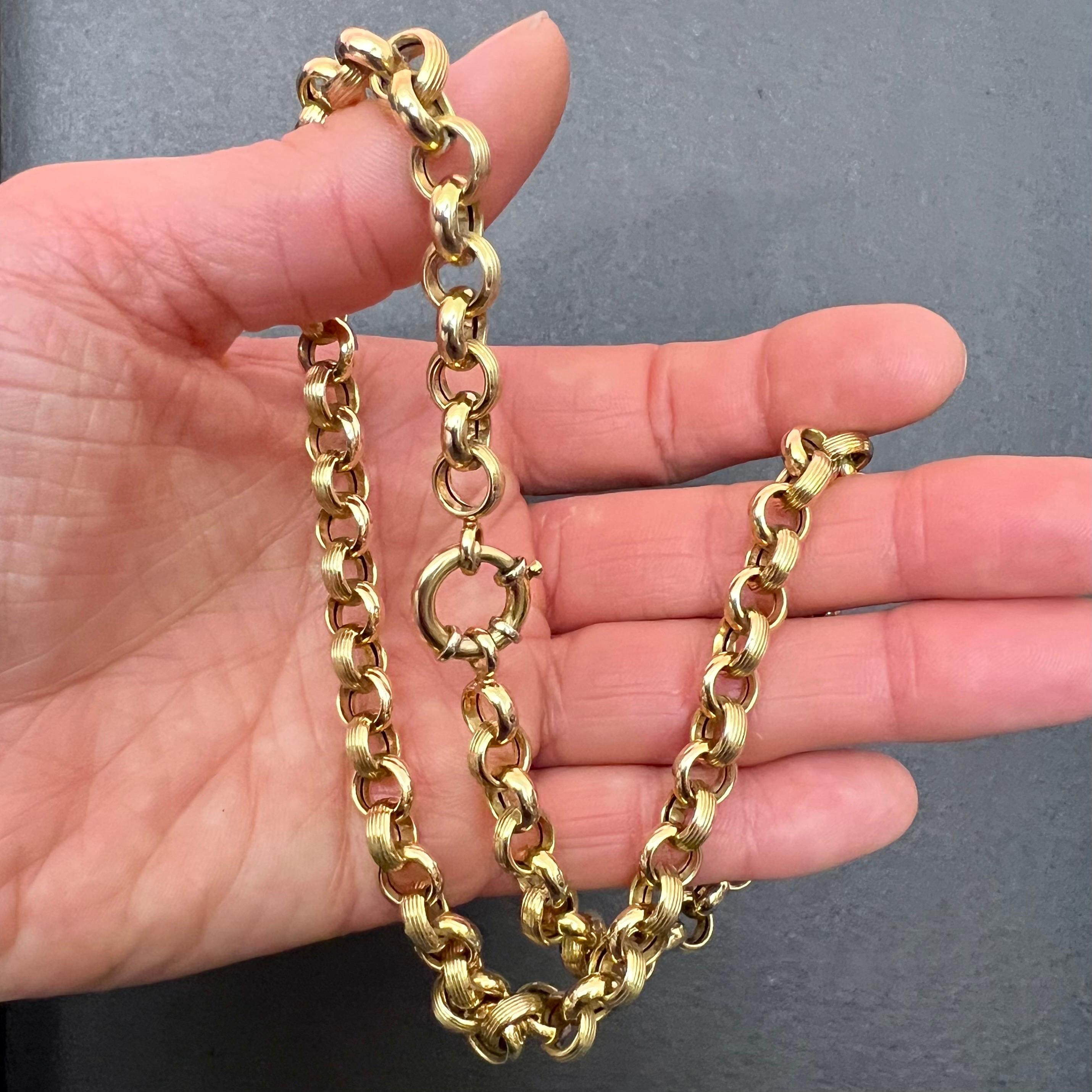 Contemporary 14K Gold Vintage Rolo Link Belcher Chain Necklace