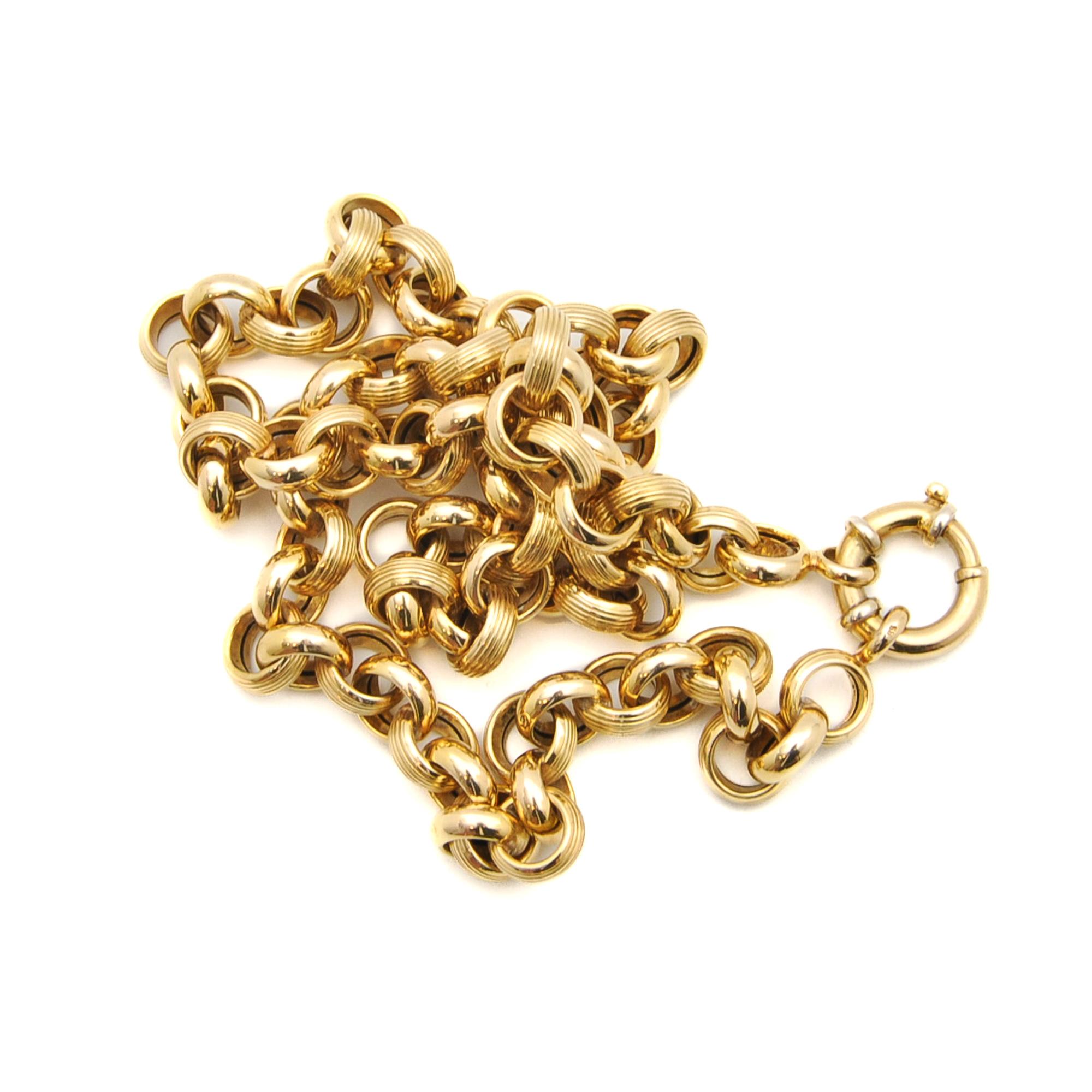 14K Gold Vintage Rolo Link Belcher Chain Necklace 2