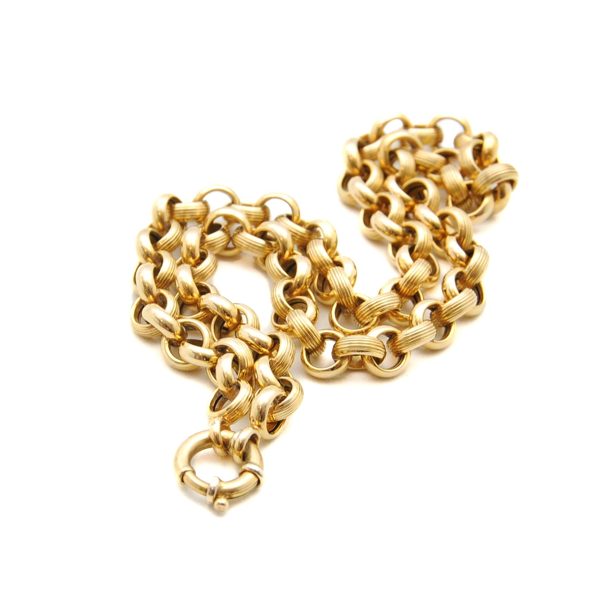 14K Gold Vintage Rolo Link Belcher Chain Necklace 3