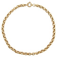 14K Gold Retro Rolo Link Belcher Chain Necklace