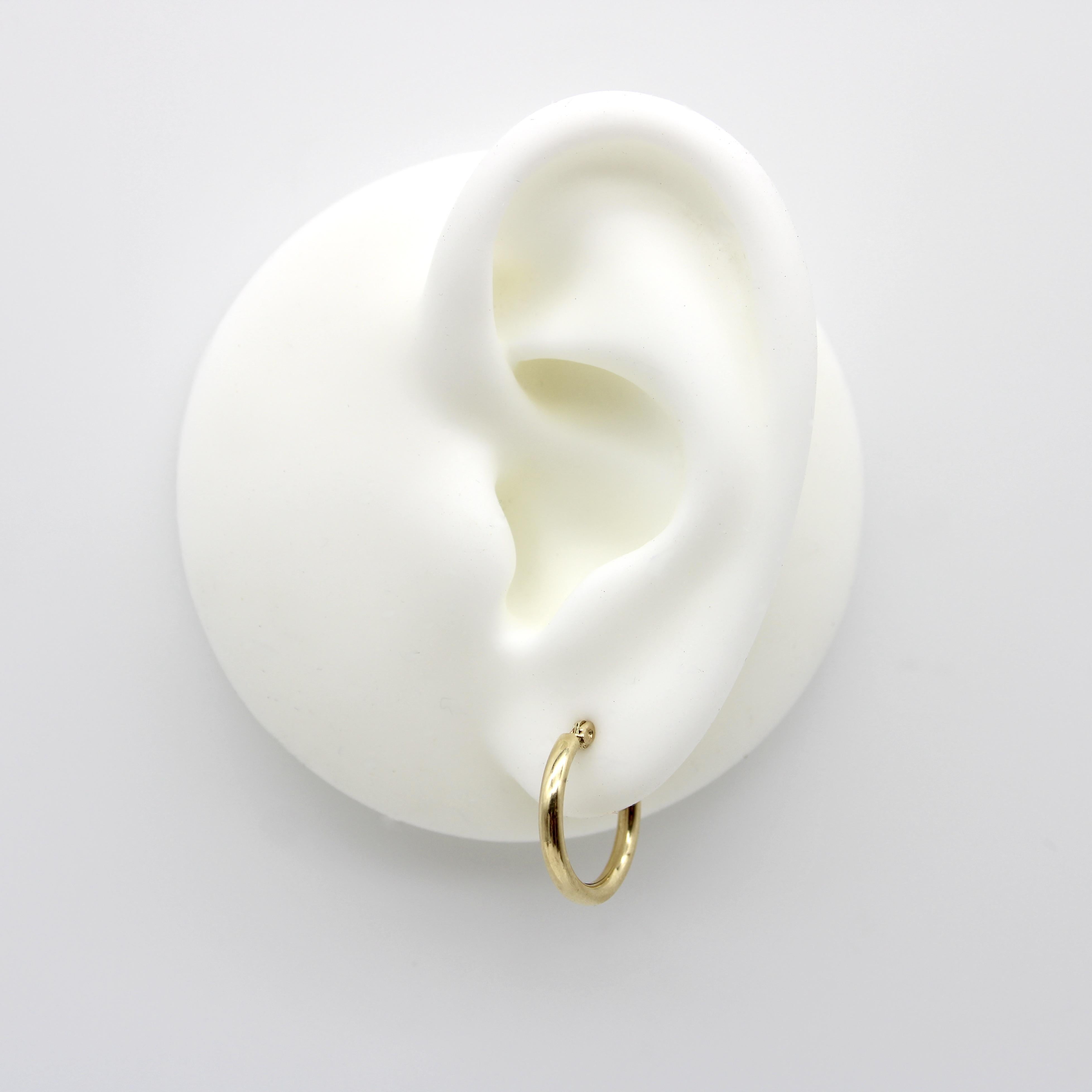 14K Gold Vintage Ohrringe mit kleinem Creolen im Zustand „Gut“ in Venice, CA