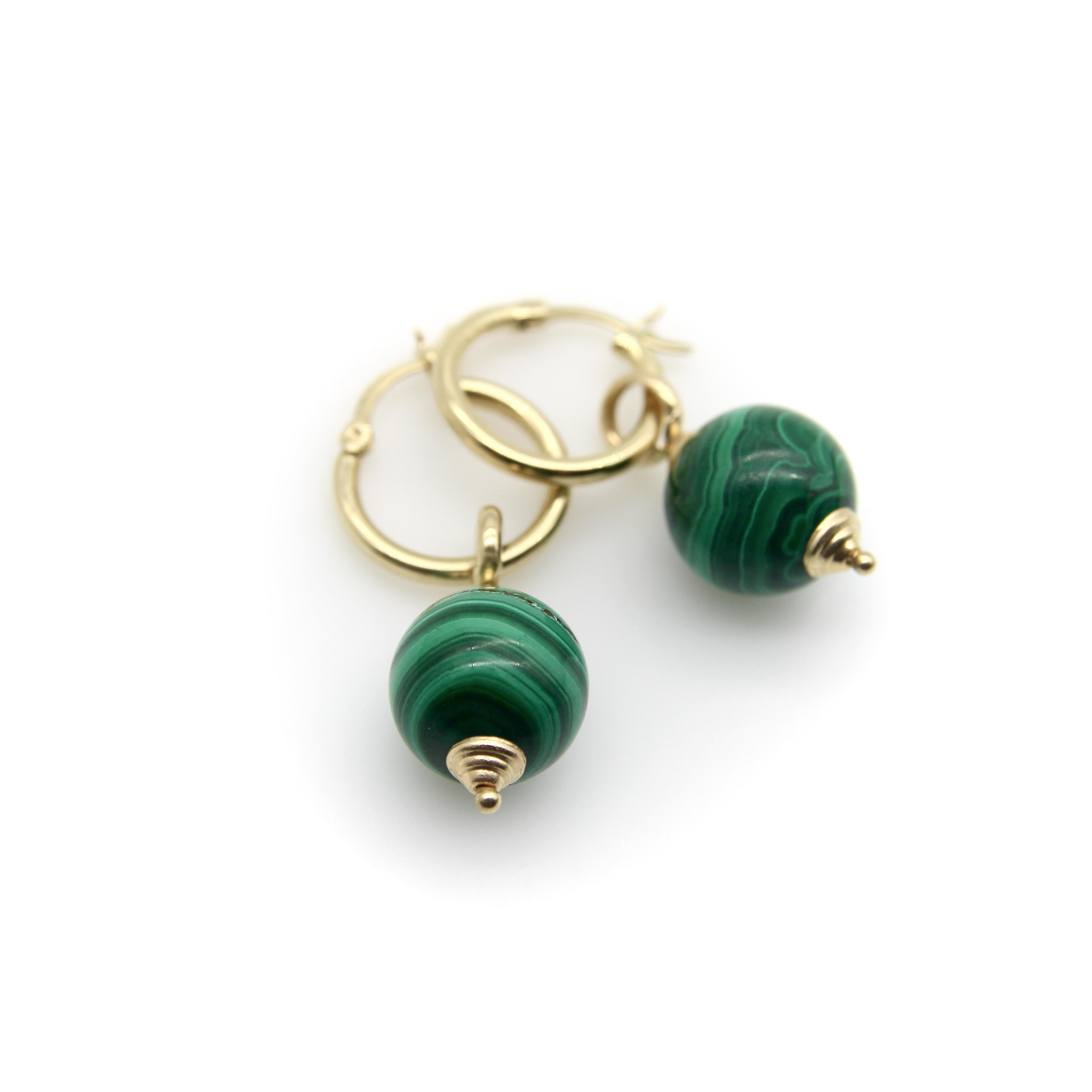 14K Gold Vintage Ohrringe mit kleinem Creolen für Damen oder Herren