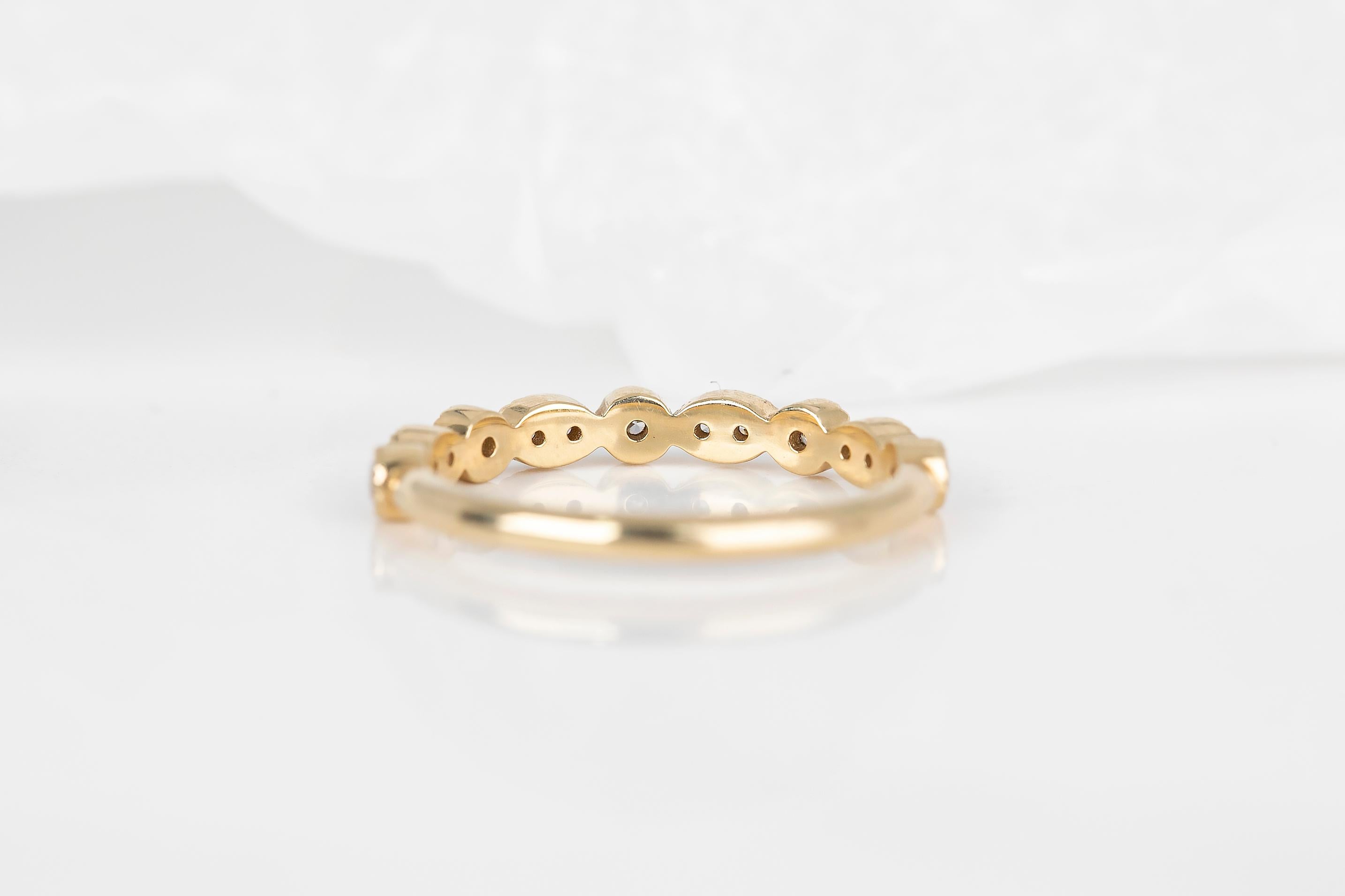 14K Gold Vintage Style 0.32 Ct. Diamond Wedding Band 9