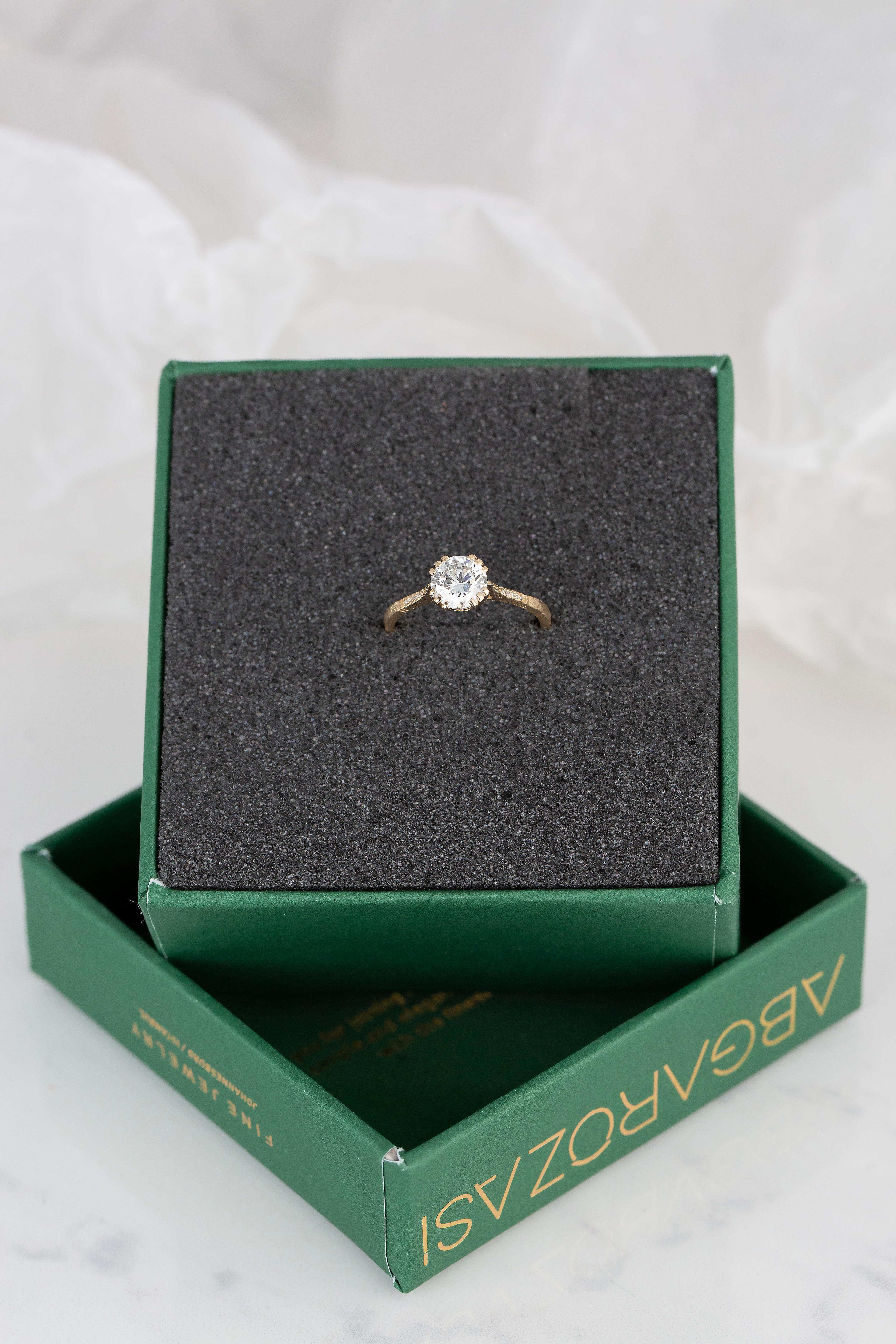 Oro 14K Estilo Vintage 1,02 ct. Anillo de compromiso solitario de diamantes - Anillo de novia  14