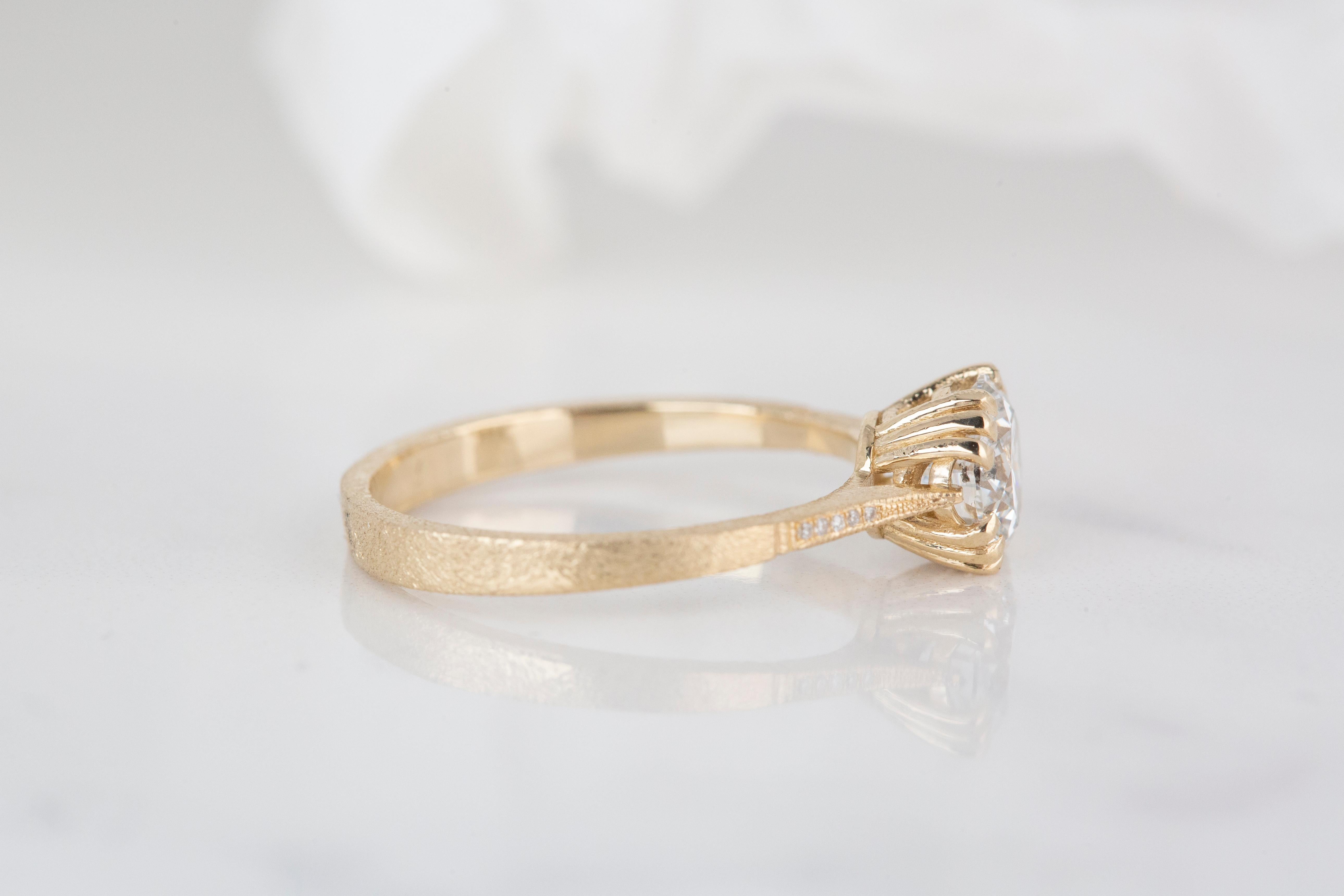 Oro 14K Estilo Vintage 1,02 ct. Anillo de compromiso solitario de diamantes - Anillo de novia  4