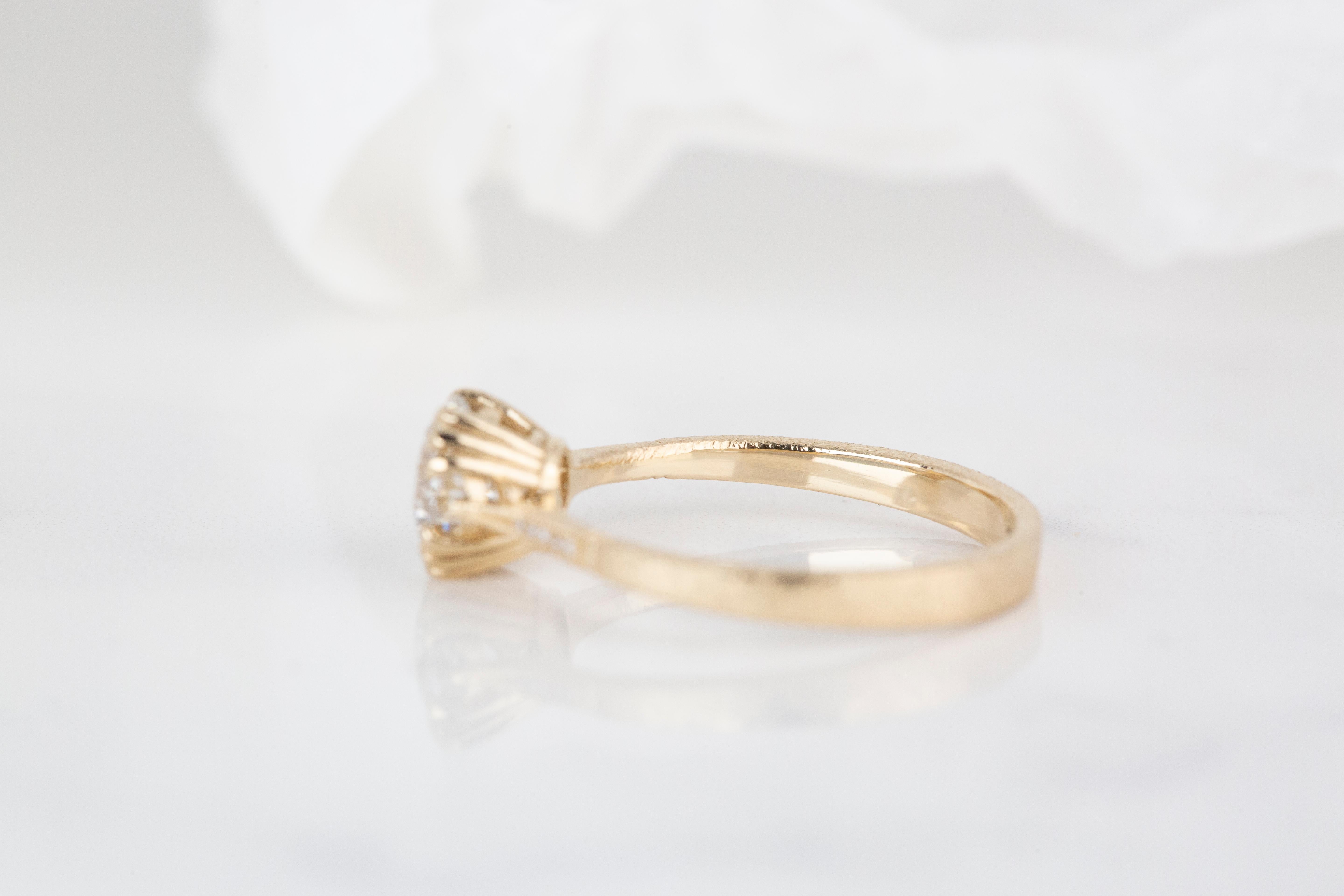 Oro 14K Estilo Vintage 1,02 ct. Anillo de compromiso solitario de diamantes - Anillo de novia  6