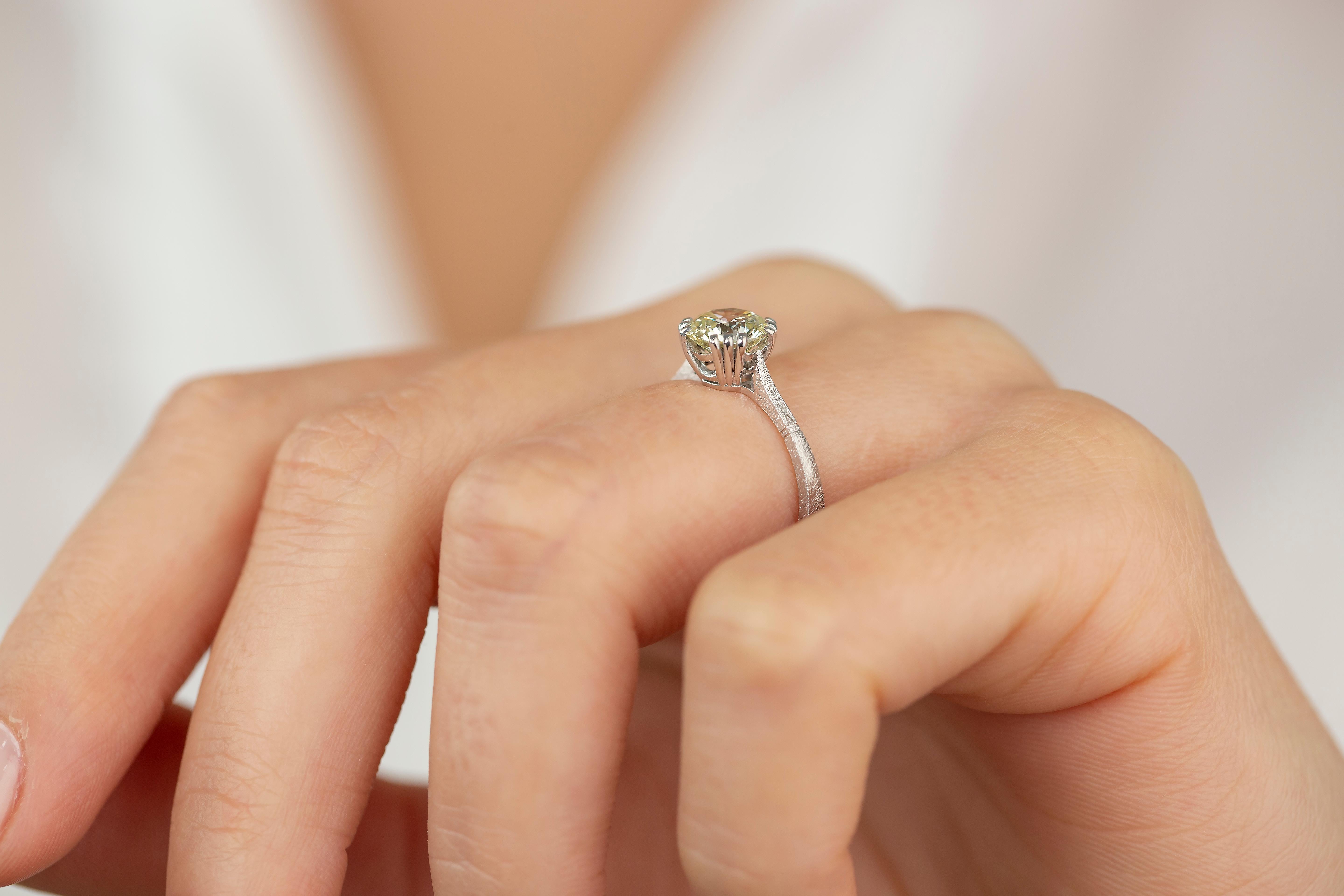 Oro 14K Estilo Vintage 1,02 ct. Anillo de compromiso solitario de diamantes - Anillo de novia  8