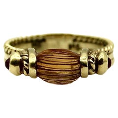 14K Gold Vintage Topaz and Ruby Ring