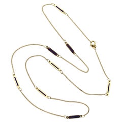 14K Gold Vintage UnoAErre Blue Plique-à-Jour Chain