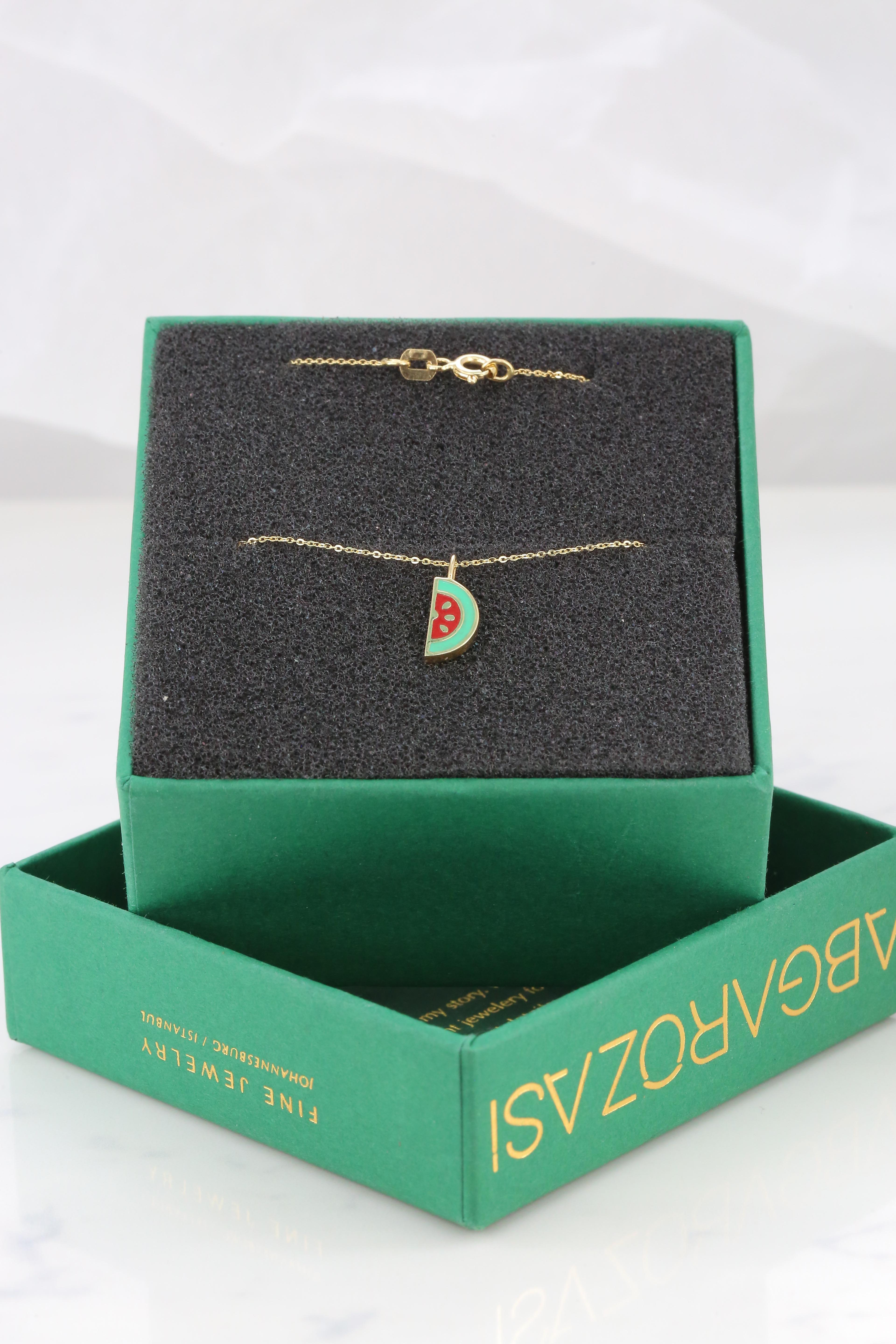 watermelon necklace gold
