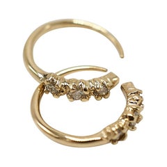 14k Gold Weißer Diamant-Ohrring von J Dauphin