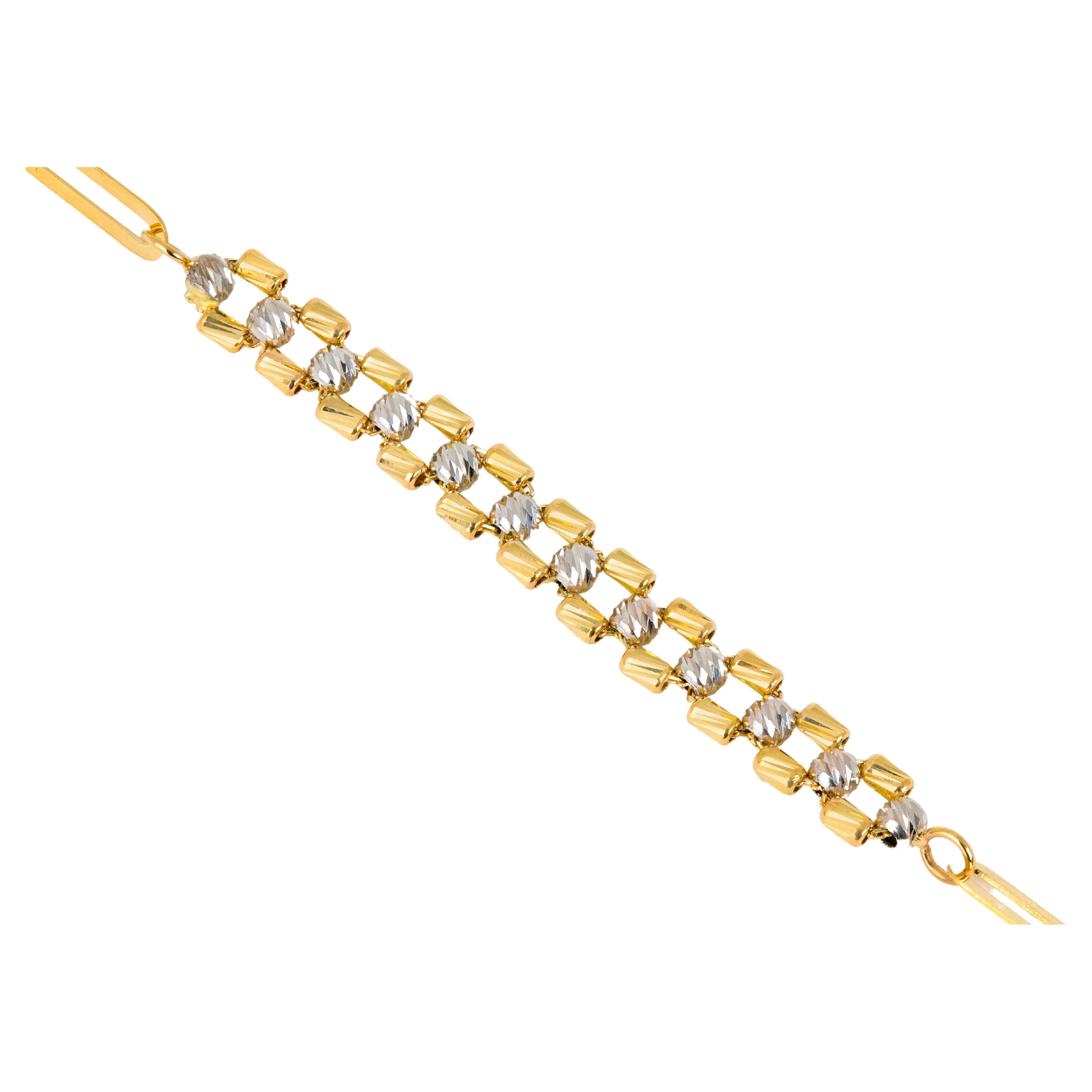 14k Gold White Gold Gold Dorica Bulk and Yellow Dorica Charnel Model Bracelet