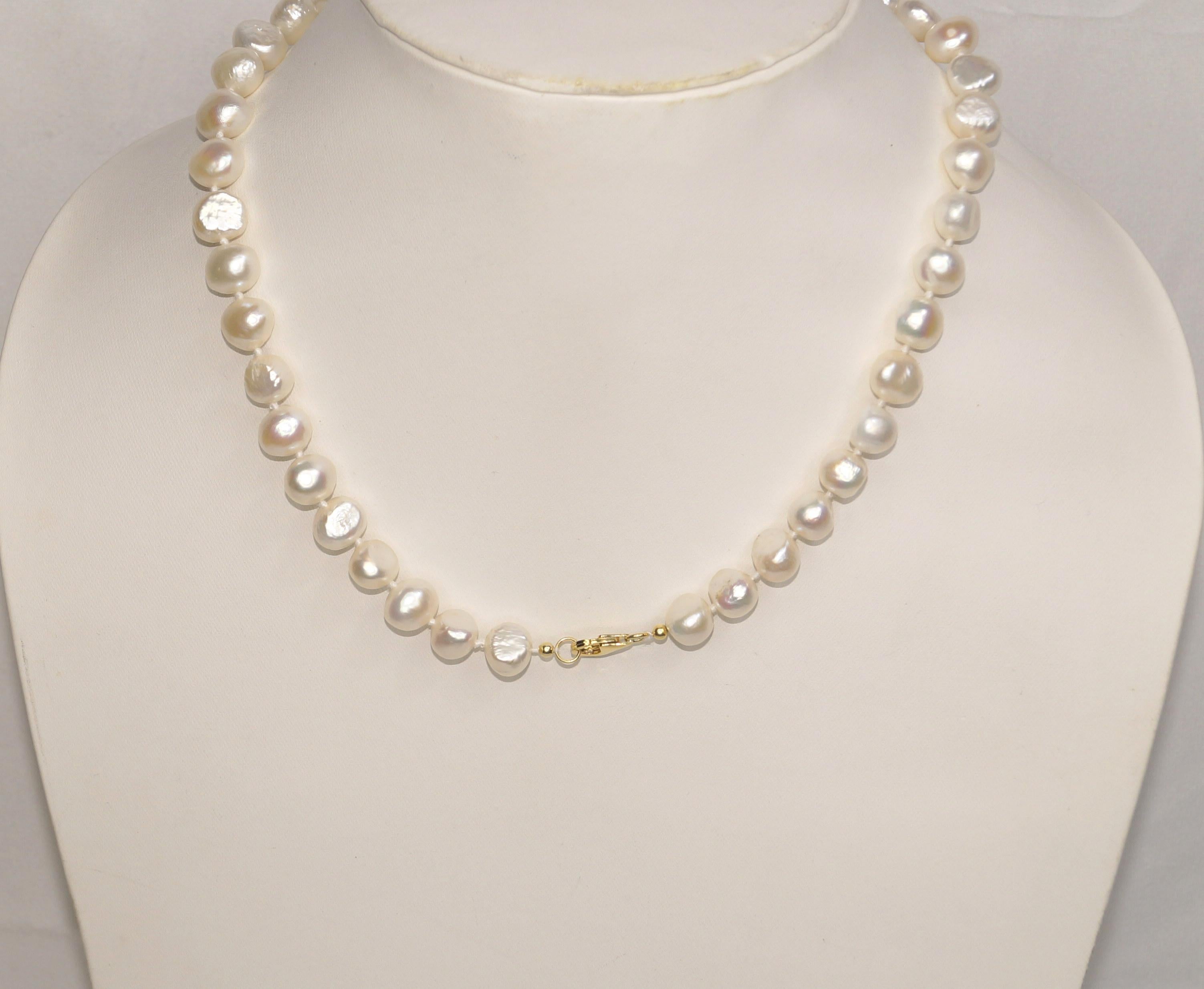 Bead 14k Gold White Pearl 18