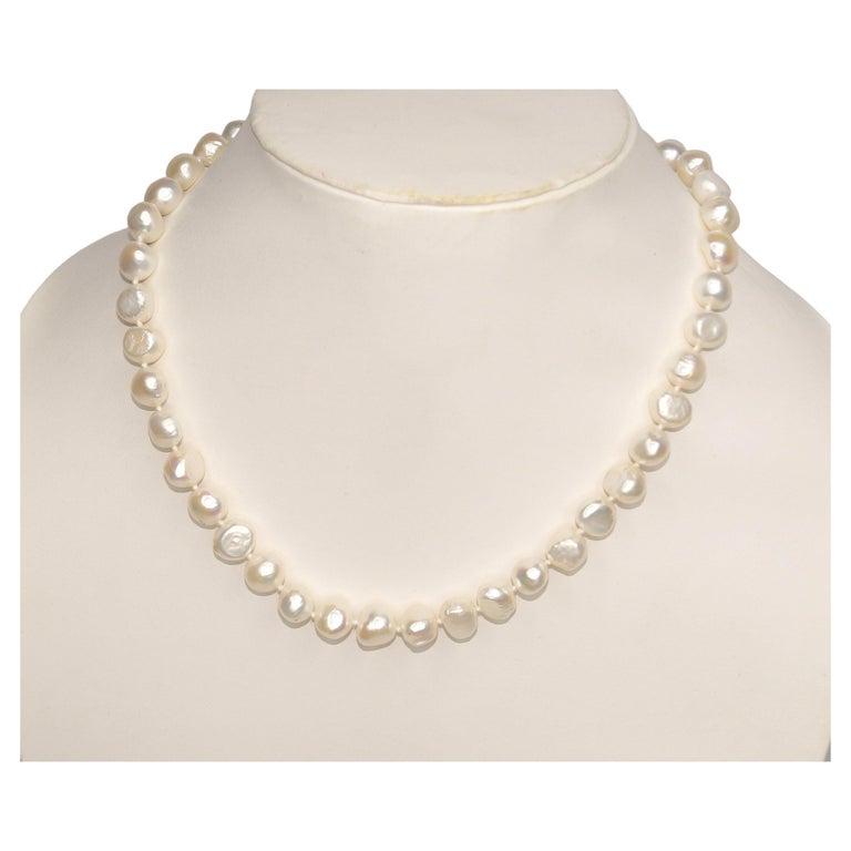 Collier de mariage en or 14 carats avec perles blanches de 18 pouces et  perles des mers du Sud, collier de 14 mm - En vente sur 1stDibs