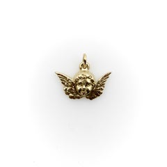 14K Gold Winged Cherub Charm or Pendant