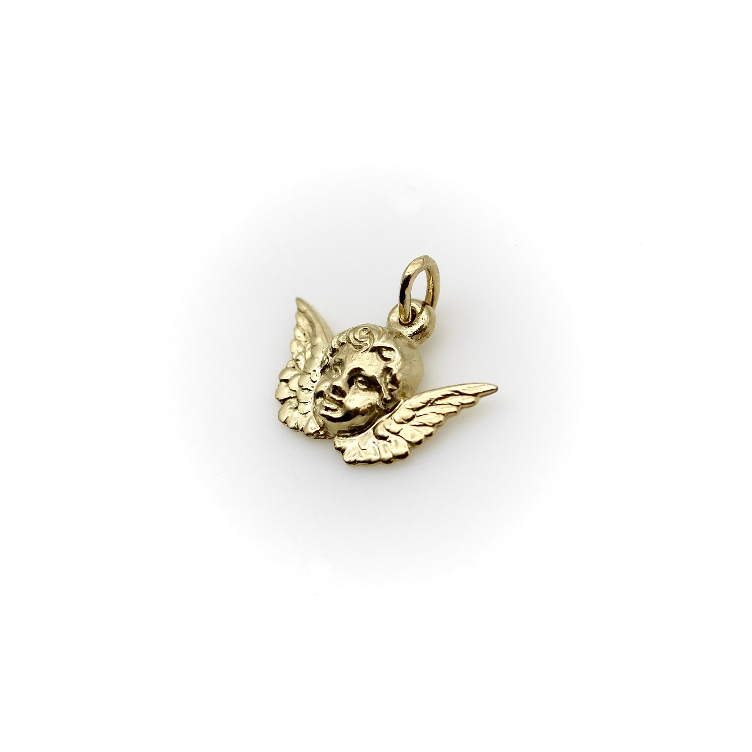 14k gold angel pendant