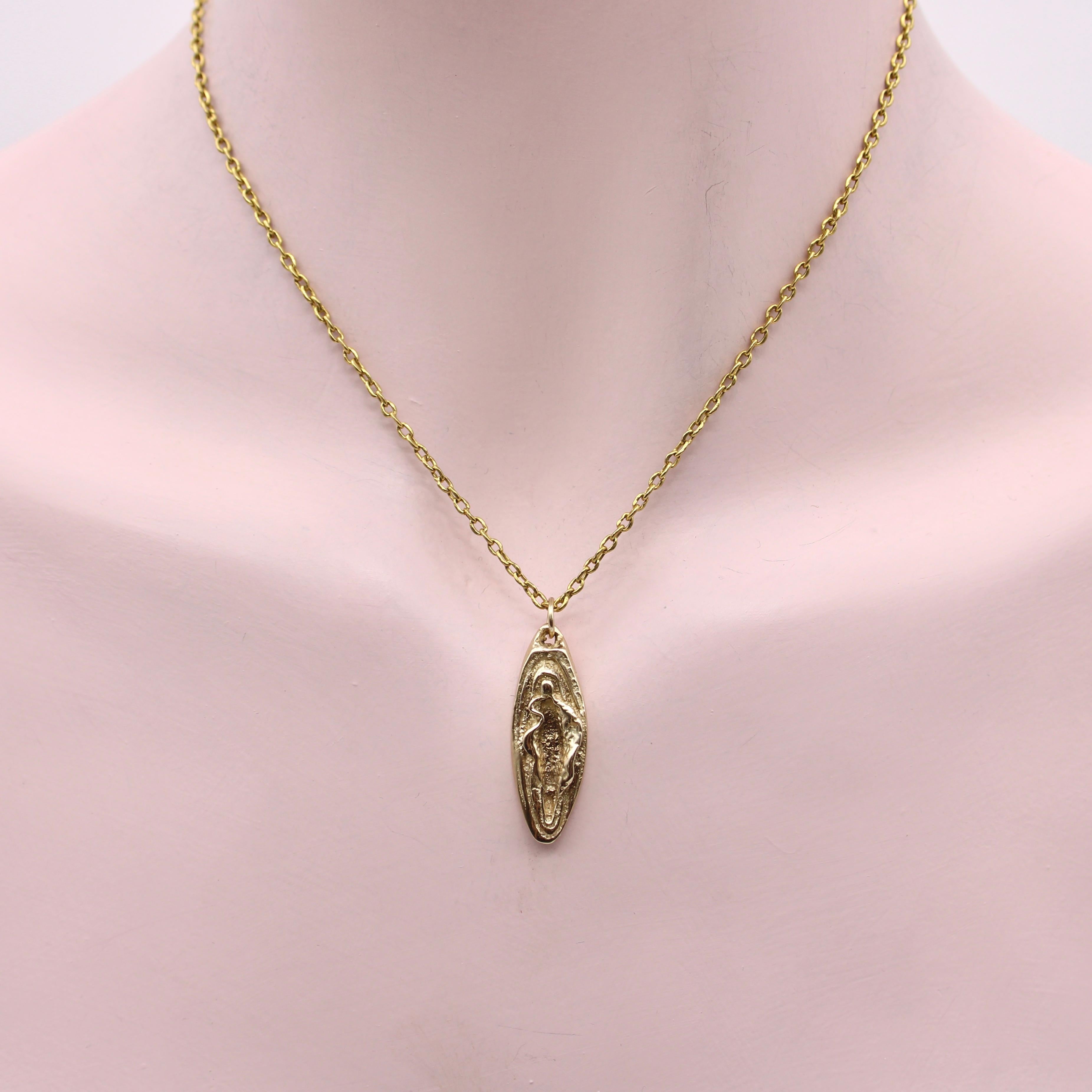 Women's or Men's 14K Gold Women’s Empowerment Vulva Pendant Charm