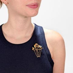 14K Gold Yachting, Rowing, & Duck Hunting Stick Pin Brooch