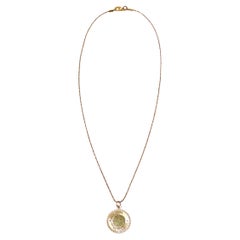 Collier à pendentif rond gravé en or 14k "You're An Angel" circa 1963